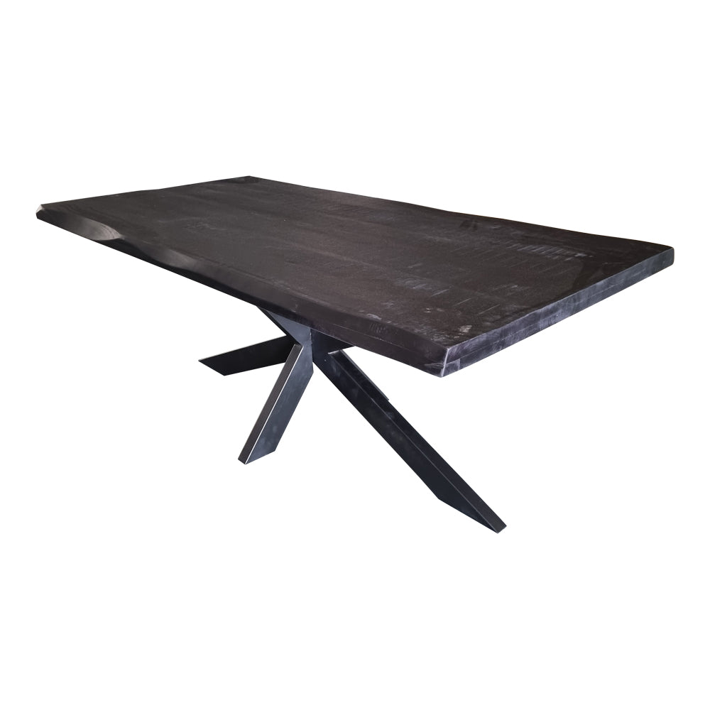 Boomstam eettafel Boston Black | 160 cm - depauwwonen