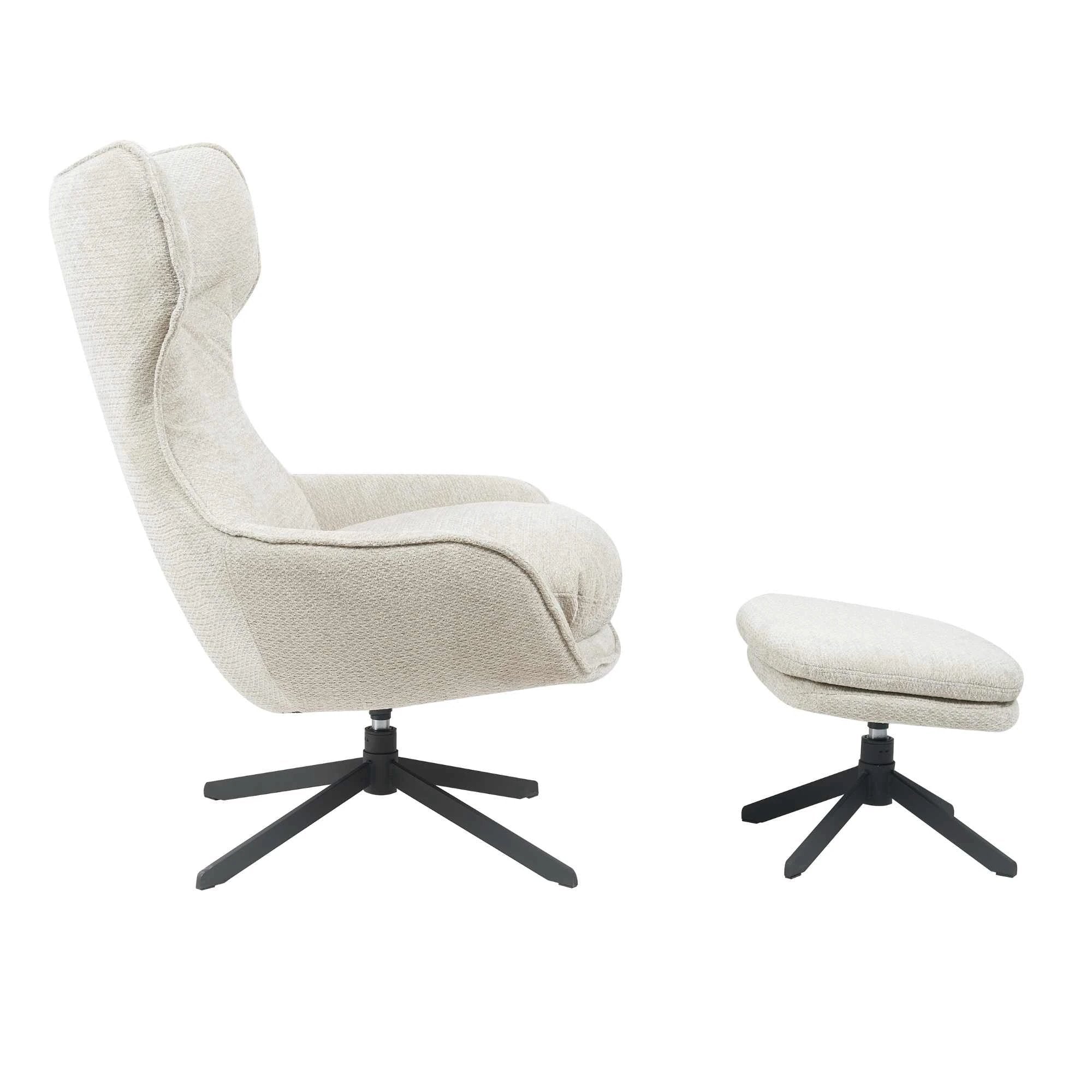 Fauteuil Olivia met voetenbankje | Taupe by Starfurn