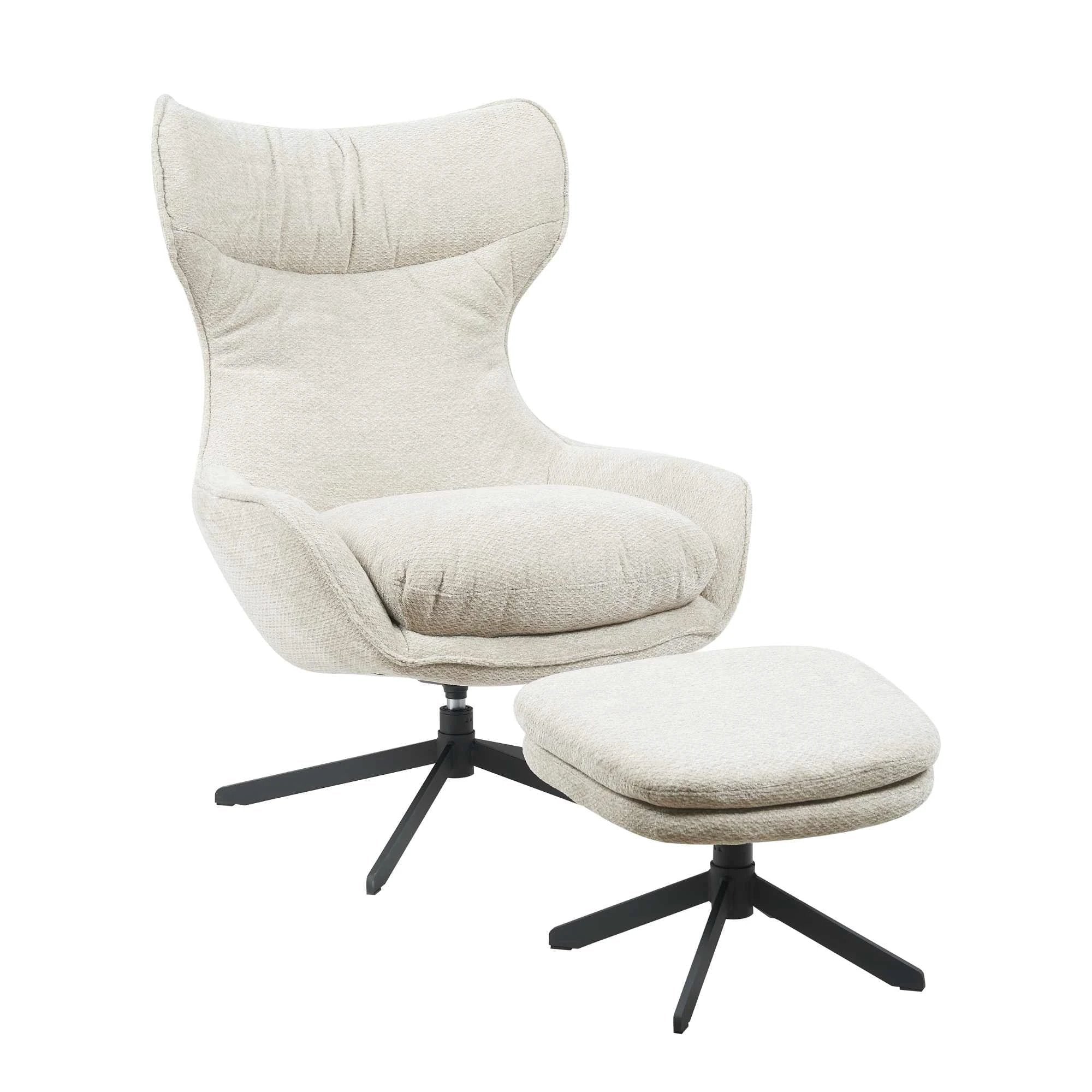 Fauteuil Olivia met voetenbankje | Taupe by Starfurn