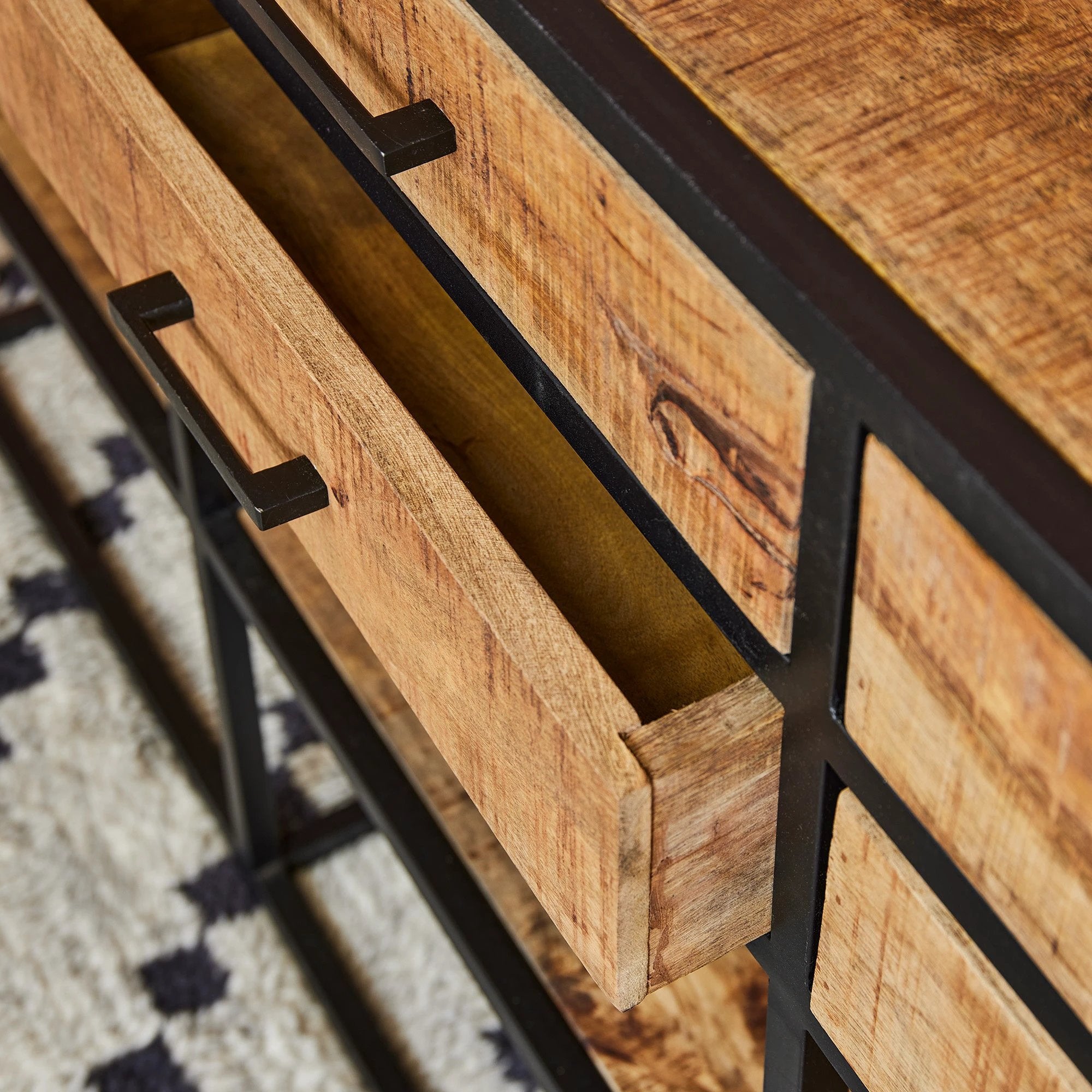 Dressoir Denver 160 cm | Mangohout en metaal by Starfurn