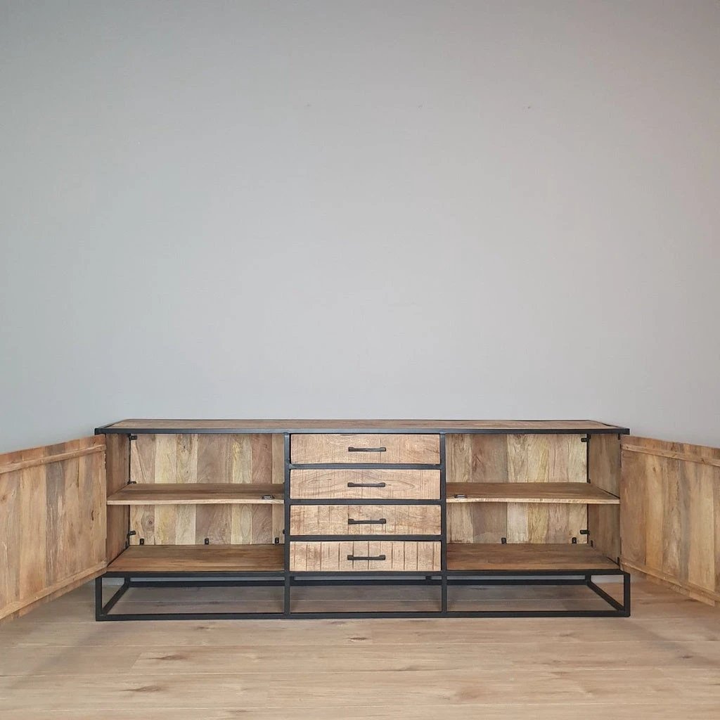 Dressoir Denver | Mangohout en staal | 210 cm by Starfurn