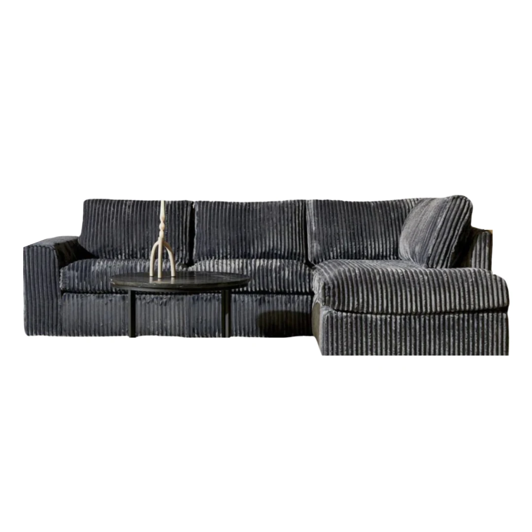 MySofa hoekbank Teddy | Antraciet | 2,5 zits + Divan Rechts by Starfurn