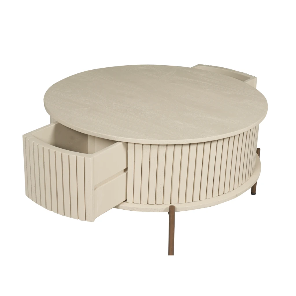 Salontafel Madison Sand | 80 cm | Rond by Starfurn