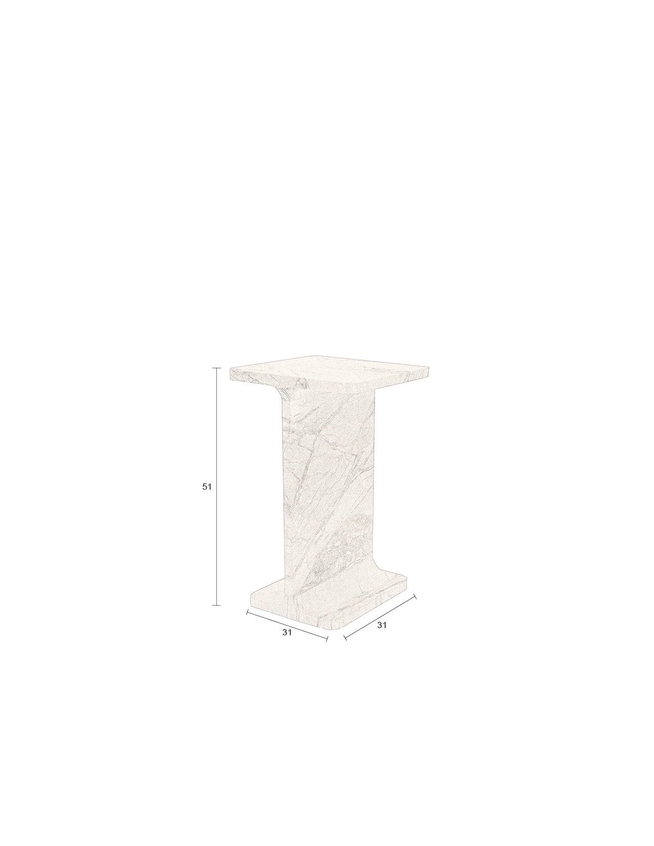 Bijzettafel Satpura Brown Marble by Dutchbone