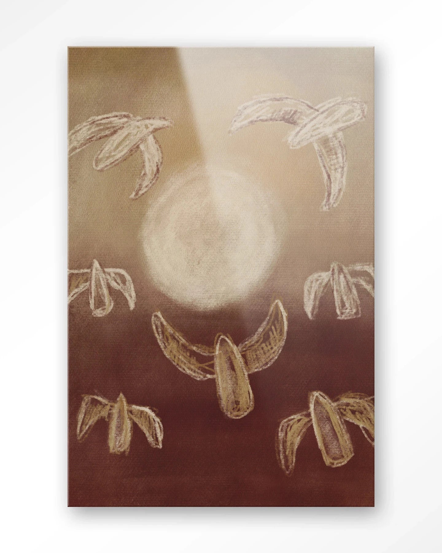 Moderne Birds By Night glaskunstwerk van Urban Cotton, abstracte vogelwanddecoratie met levendige kleuren en unieke details