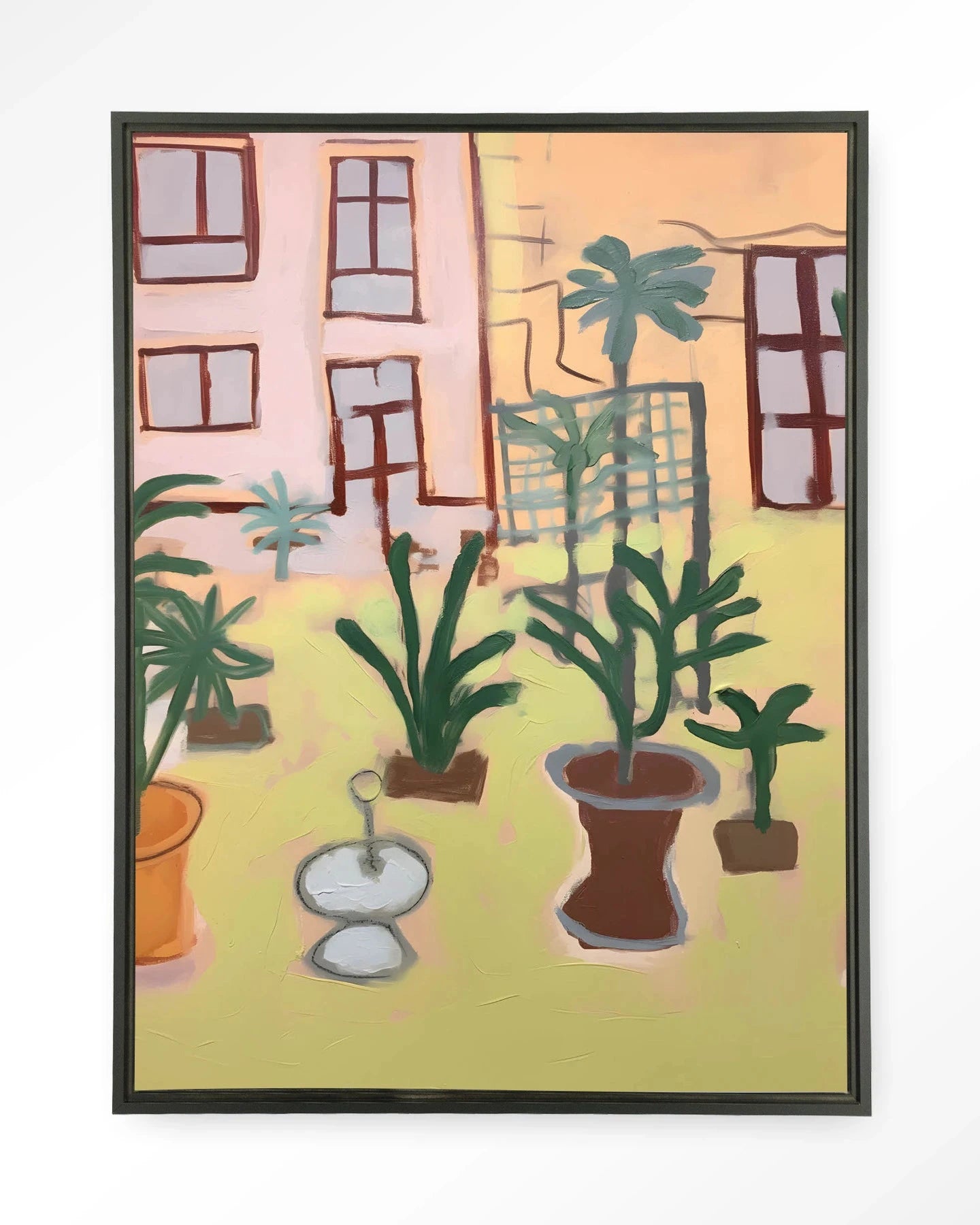 Moderne wanddecoratie van Urban Cotton, artprint en wandkleed met Boa Vista ontwerp in zwart frame.