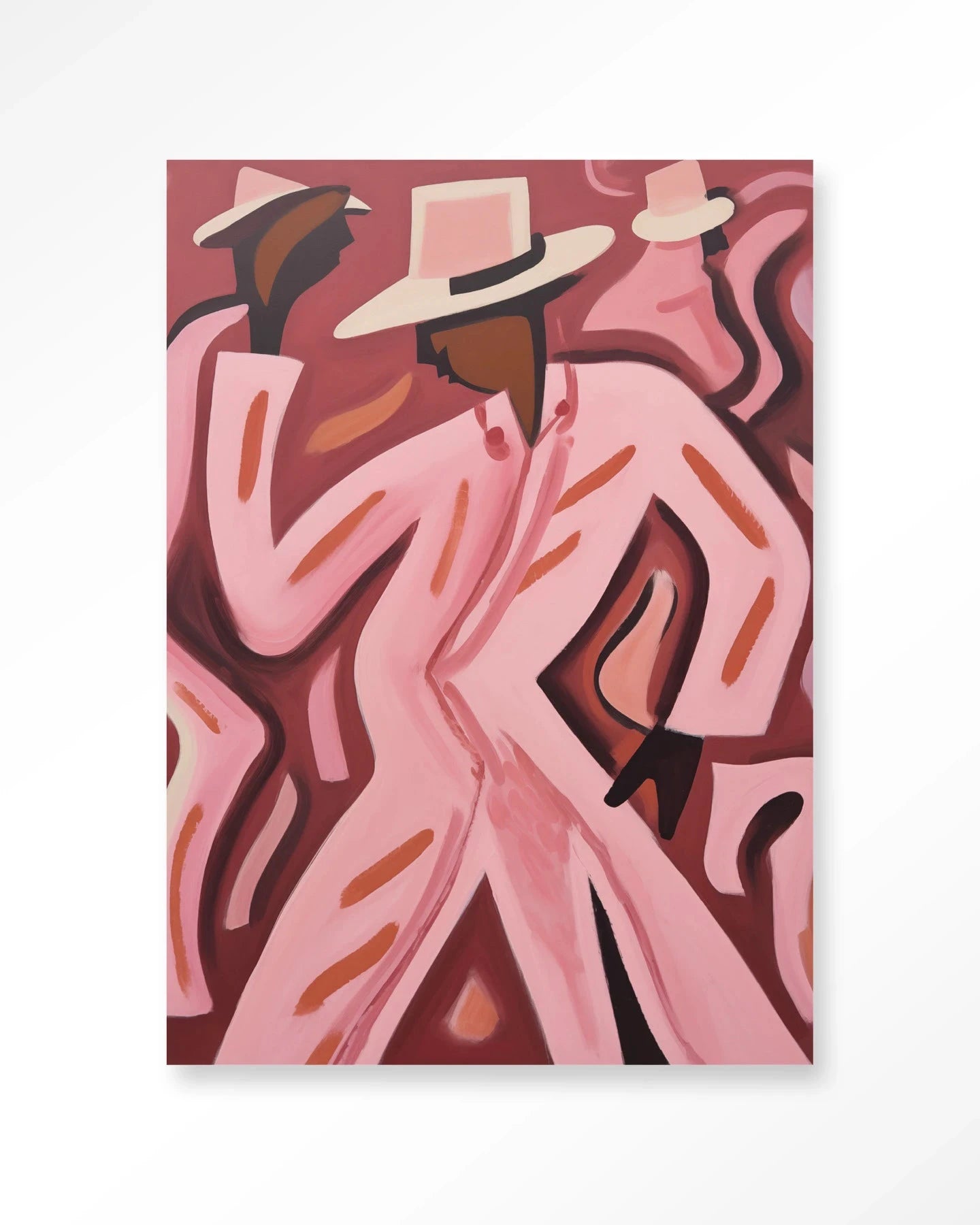 Moderne Boogie Woogie kunstwanddecoratie van Urban Cotton, inclusief artprint, glazen kunstwerk en wandkleed in levendige kleuren