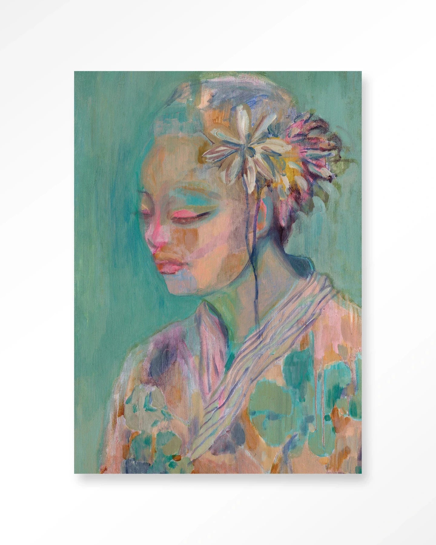 Modern kunstwerk van Urban Cotton met Calm-thema, inclusief glasart en wandkleed voor stijlvolle wanddecoratie