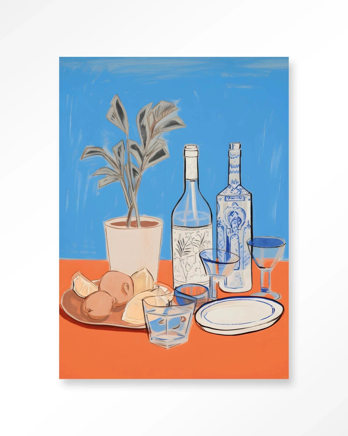 Moderne cocktailtafel kunstwerk door Urban Cotton, glasart en wandkleed voor stijlvolle wanddecoratie in huis.