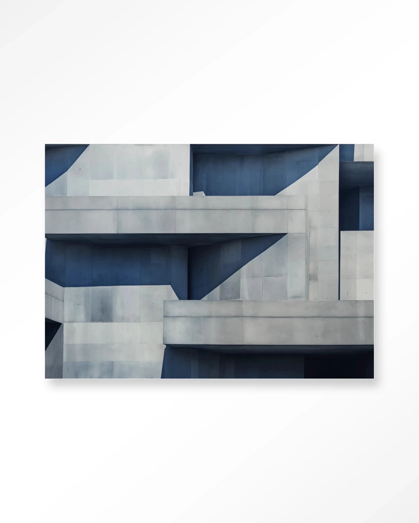 Moderne betonkubus kunstwerk van Urban Cotton, wanddecoratie met glas en textiel, abstract en eigentijds ontwerp voor aan de muur