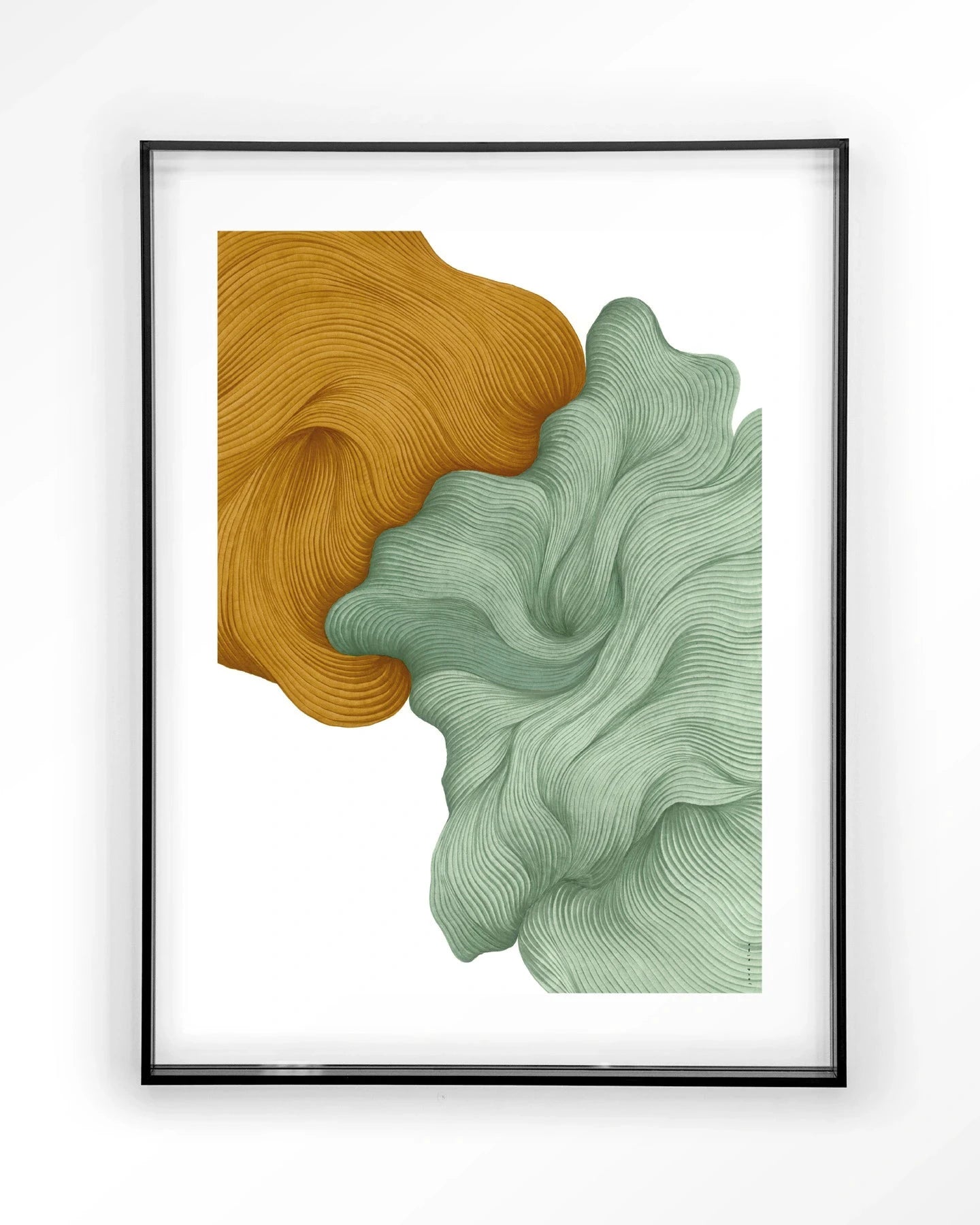 Moderne kunstwanddecoratie van Urban Cotton, artprint met glazen kunst en wandkleed in zwart, stijlvolle muurversiering.
