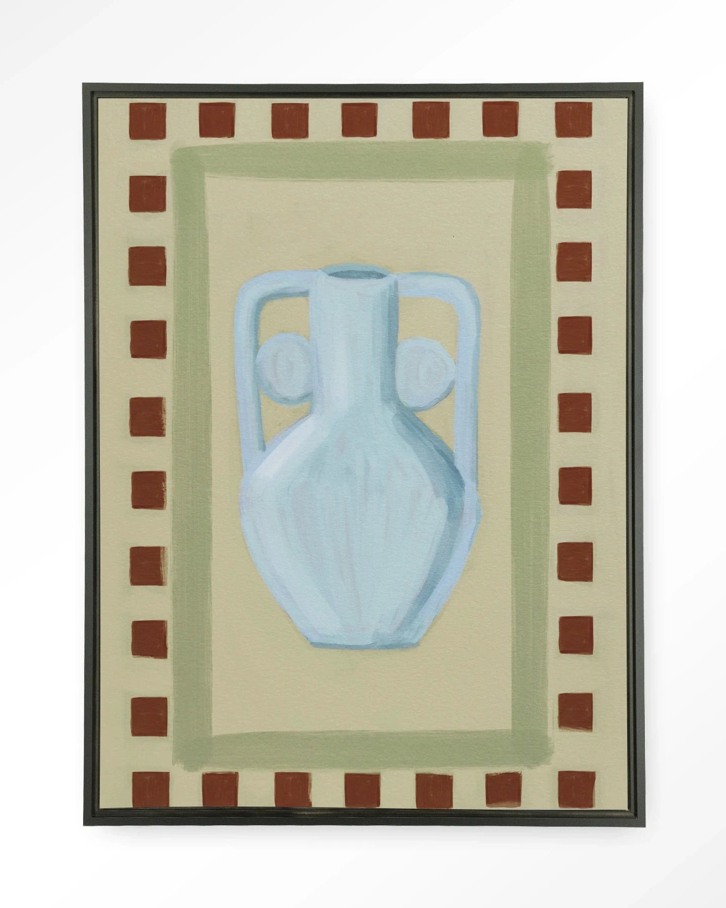 Moderne wanddecoratie van Urban Cotton, Eclectic Series 1, met kunstprint, glazen kunst en wandkleed in zwart frame.
