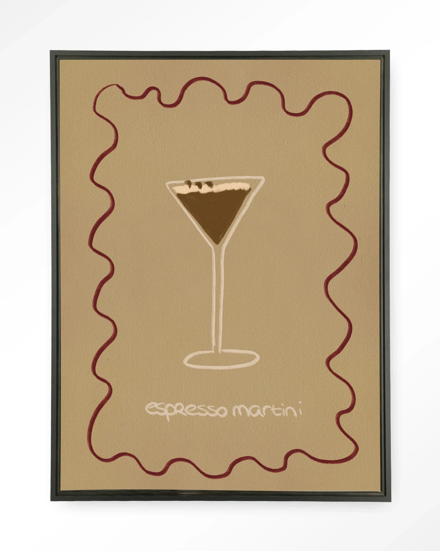 Moderne wanddecoratie van Urban Cotton met zwart wandkleed en floating frame, kunstprint met glas en textuur voor stijlvolle inrichting
