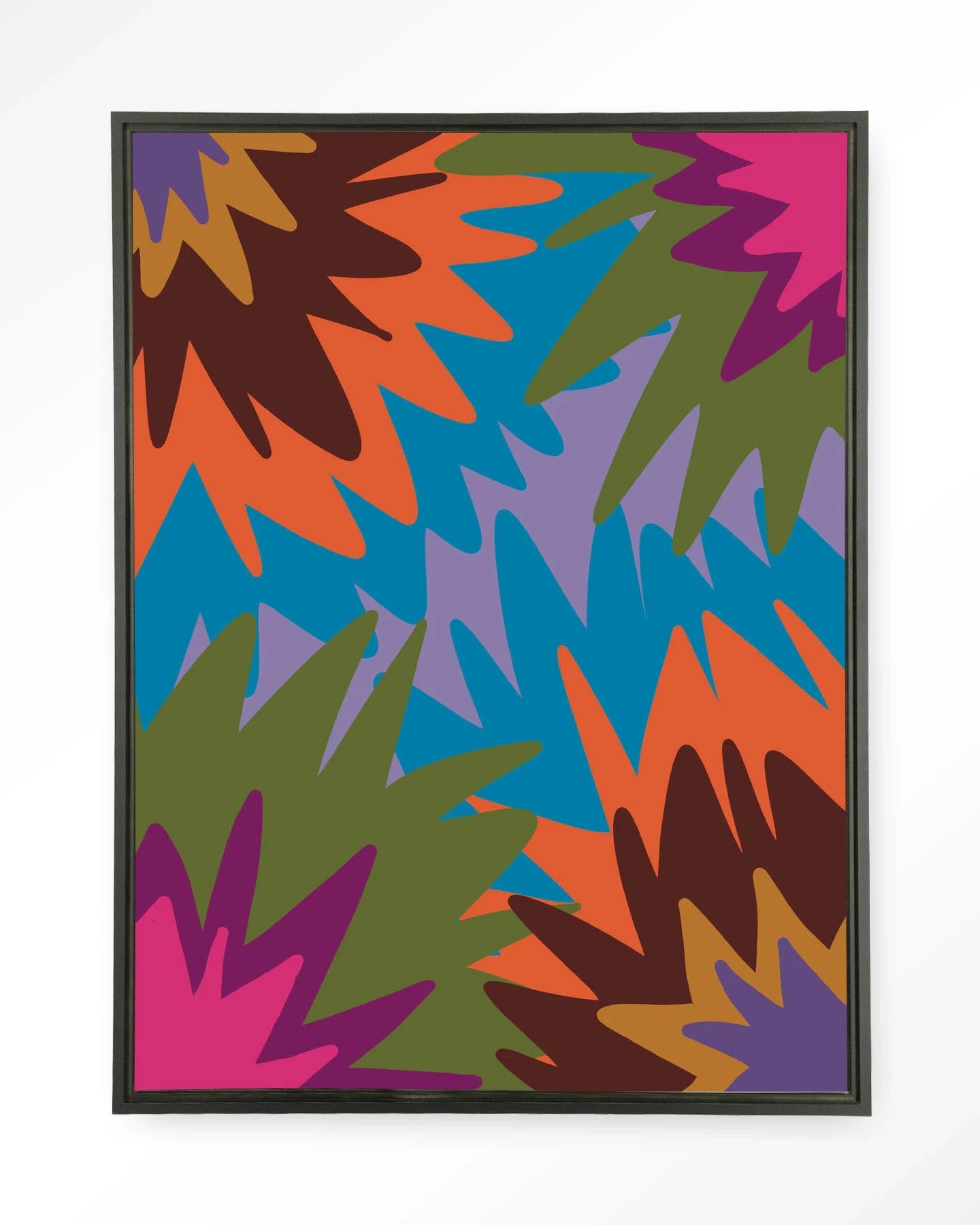Moderne wanddecoratie van Urban Cotton met vuurwerkprint op zwart wandkleed, geschikt als kunst en glas art voor in huis.