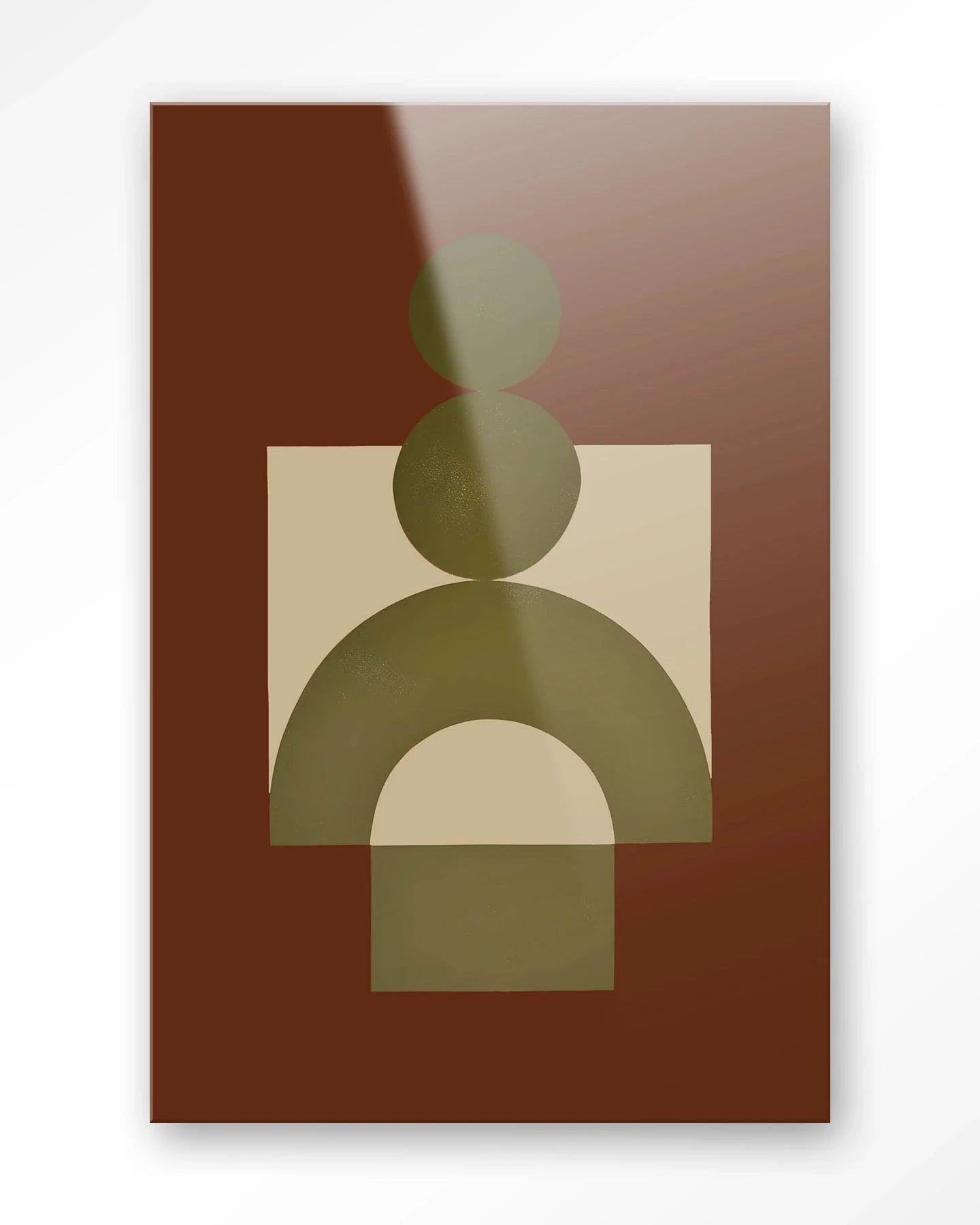 Moderne Urban Cotton kunstwerk Forma 3 Red met glas, wanddecoratie, artprint en wandkleed in helderrood en abstract patroon