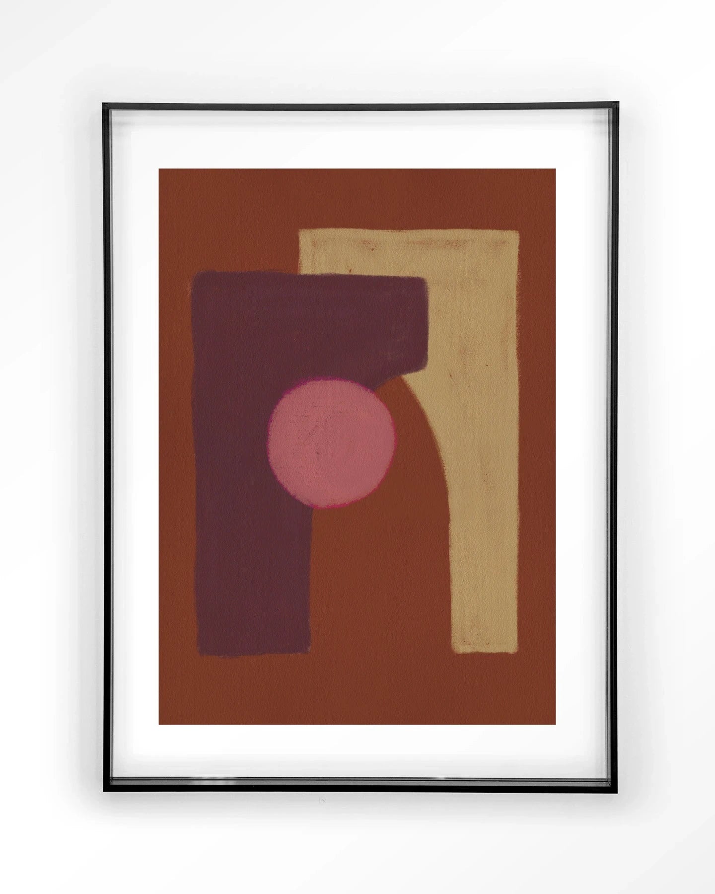 Moderne Herbal kunstprint in zwart acryl frame, wanddecoratie van Urban Cotton met glaskunst en wandkleed.