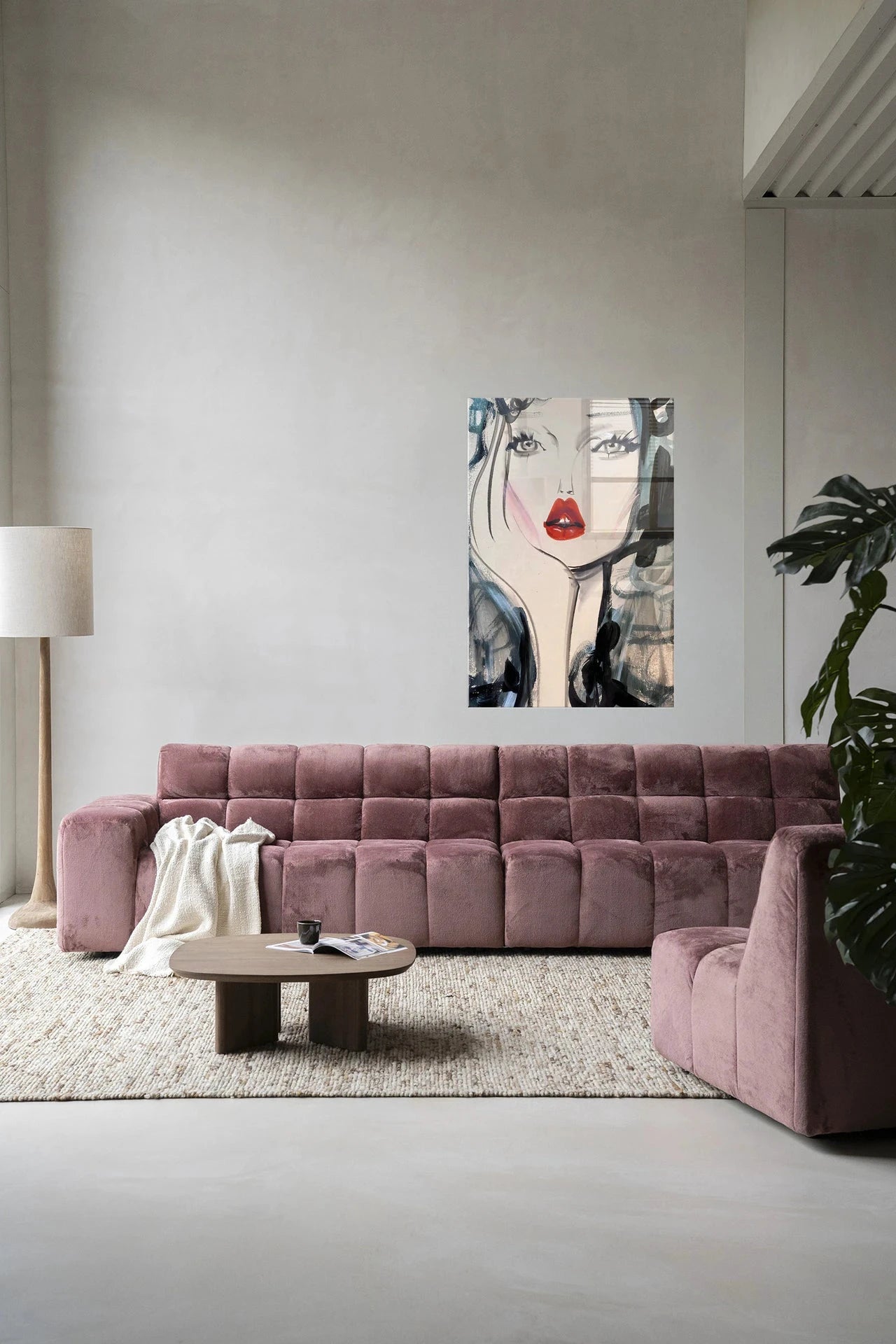 Kunstafdruk van Kate Moss Forever, glasart en wandkleed, moderne muurdecoratie van Urban Cotton, abstracte kunst voor aan de muur