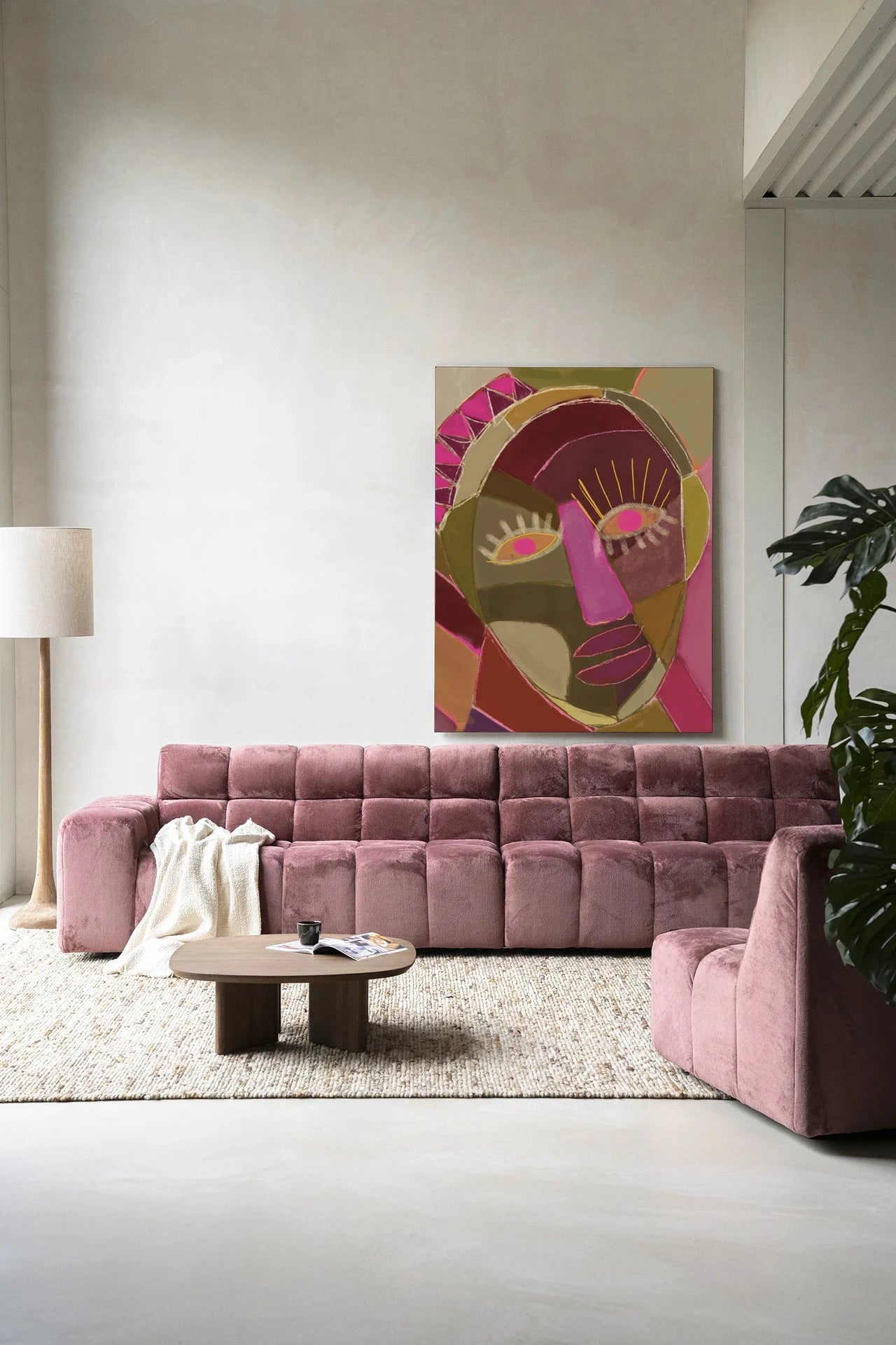 Moderne wanddecoratie van Urban Cotton met kunstprint en wandkleed, kleurrijk ontwerp voor stijlvolle interieurversiering