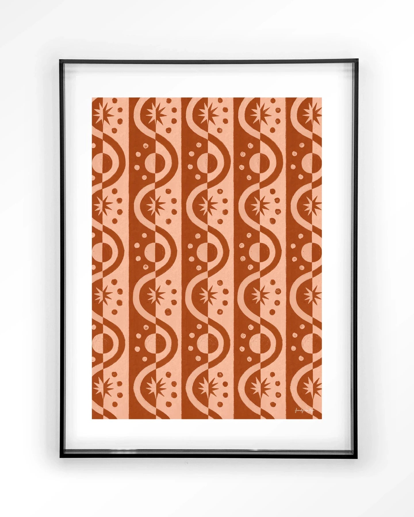 Moon BlockPrint - Moderne Wanddecoratie | Artprint, Glass Art & Wandkleed by Urban Cotton