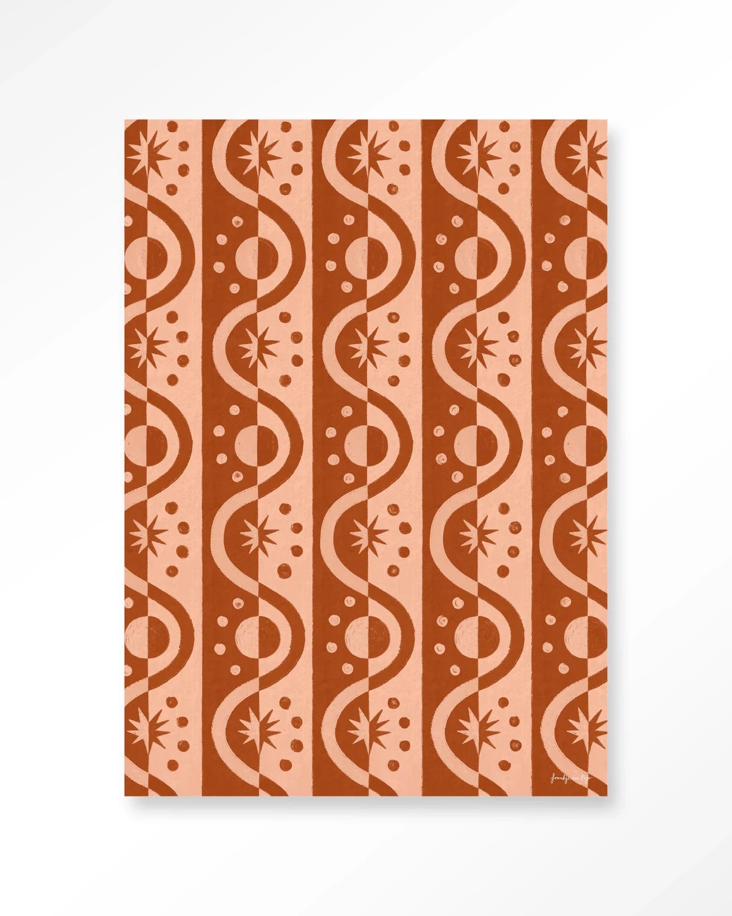 Moon BlockPrint - Moderne Wanddecoratie | Artprint, Glass Art & Wandkleed by Urban Cotton