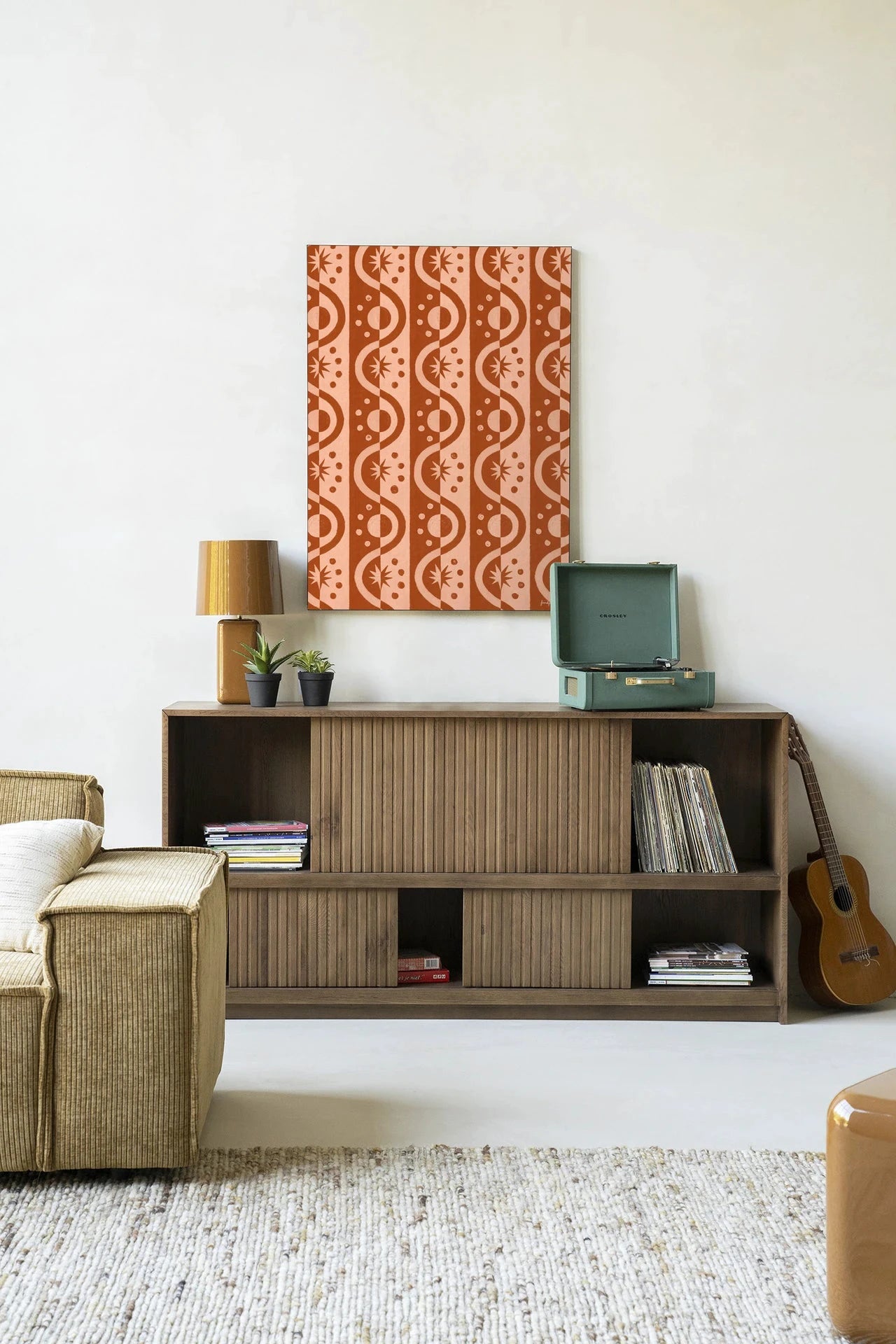 Moon BlockPrint - Moderne Wanddecoratie | Artprint, Glass Art & Wandkleed by Urban Cotton
