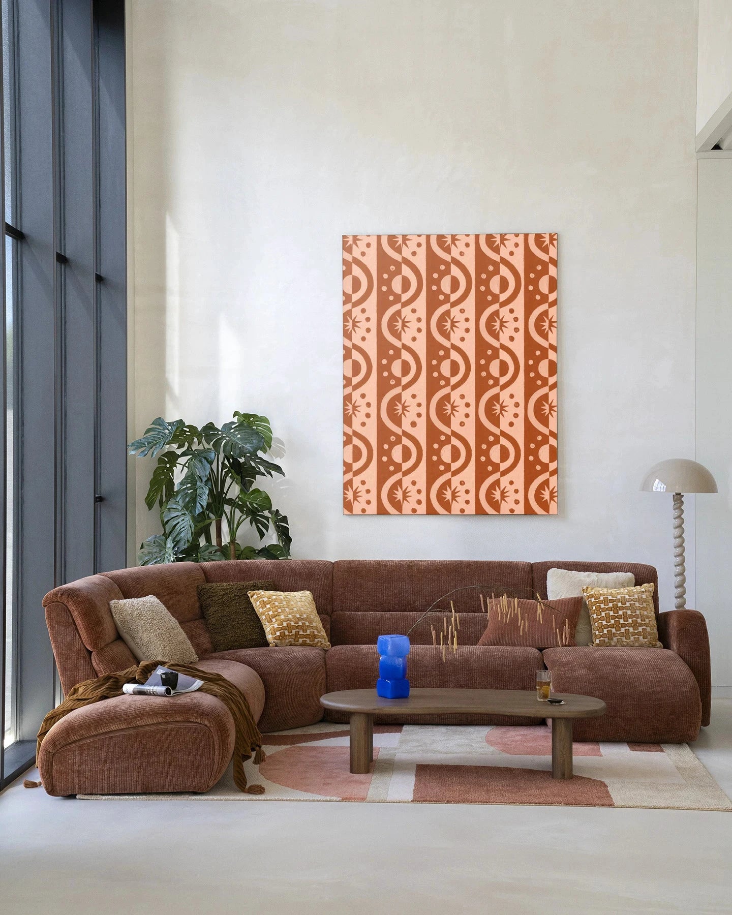 Moon BlockPrint - Moderne Wanddecoratie | Artprint, Glass Art & Wandkleed by Urban Cotton