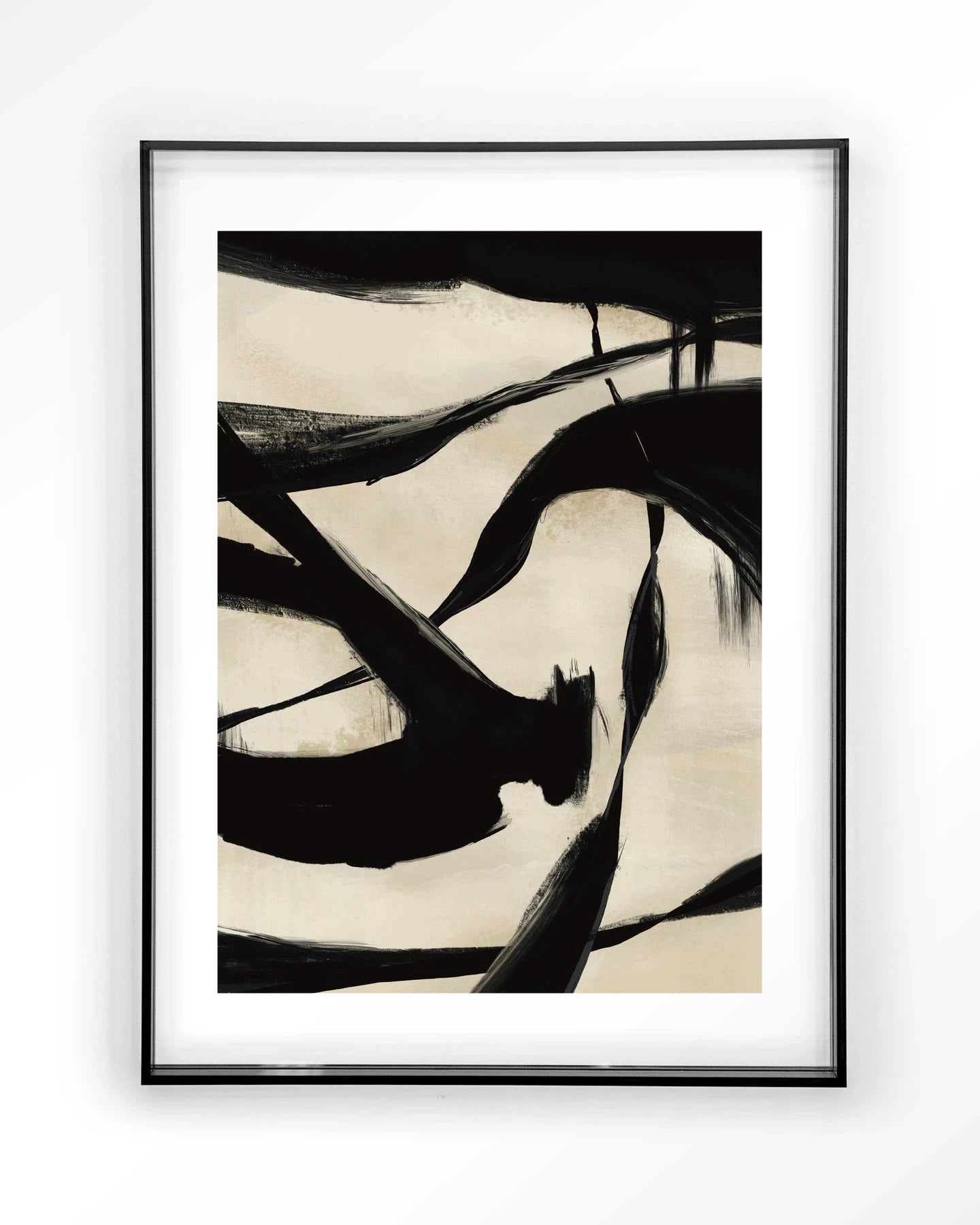 Moderne wanddecoratie van Urban Cotton, Nocturne Fortex kunstprint met acryl frame in zwart, glas art en wandkleed.