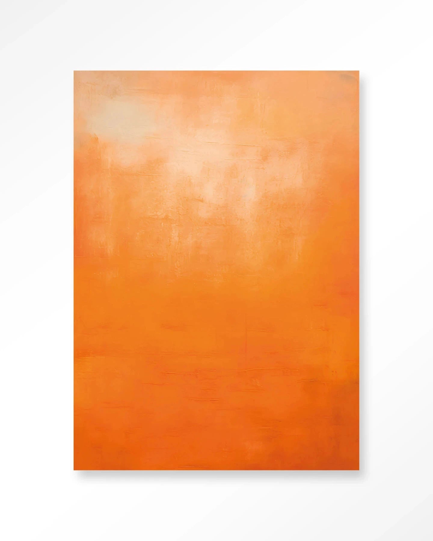 Moderne wanddecoratie van Urban Cotton met oranje kunstprint, glasart en wandkleed voor kleurrijke interieuraccenten