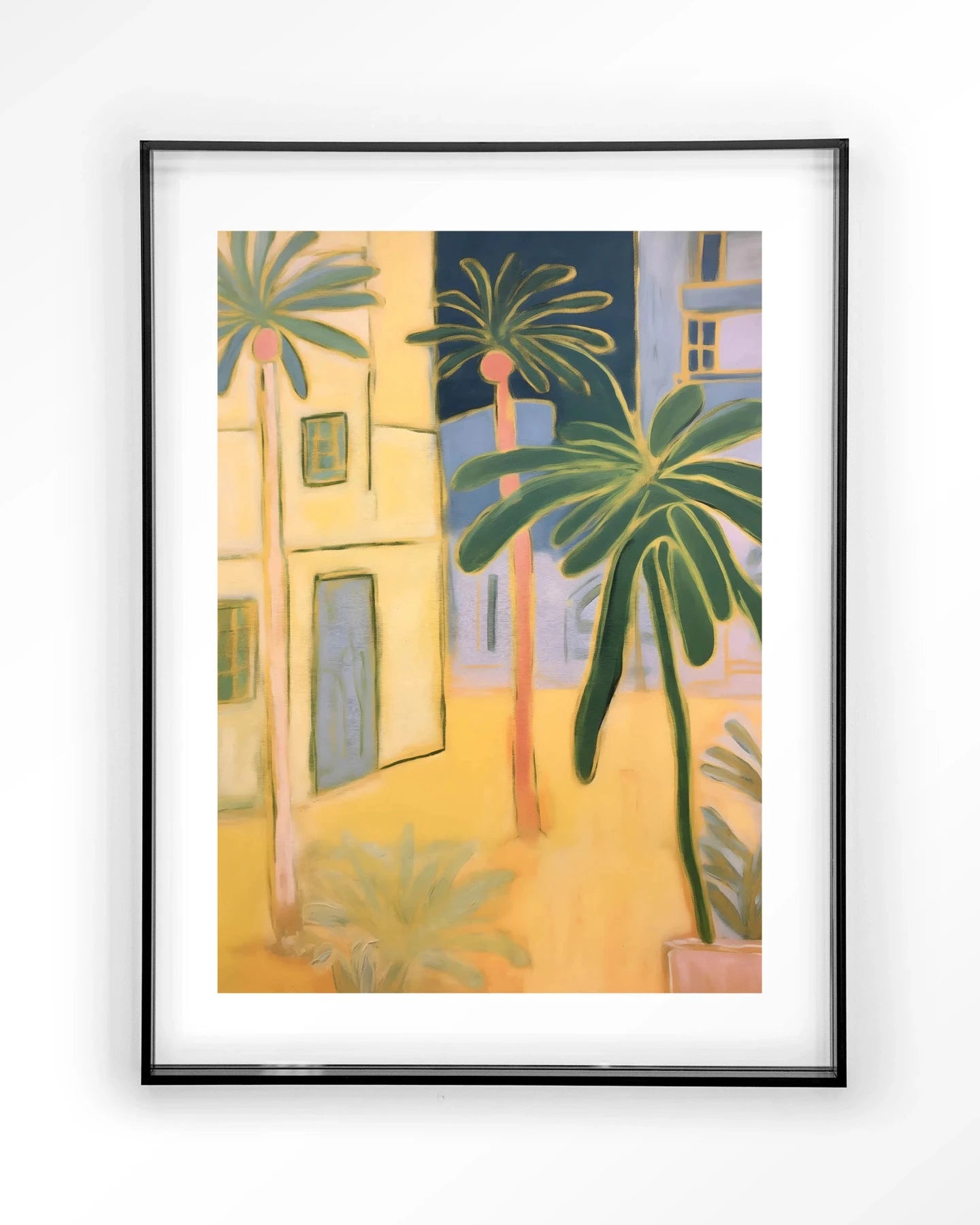 Moderne Otrobanda kunstprint met acrylic lijst in zwart, wanddecoratie van Urban Cotton, geschikt voor muurversiering in huis
