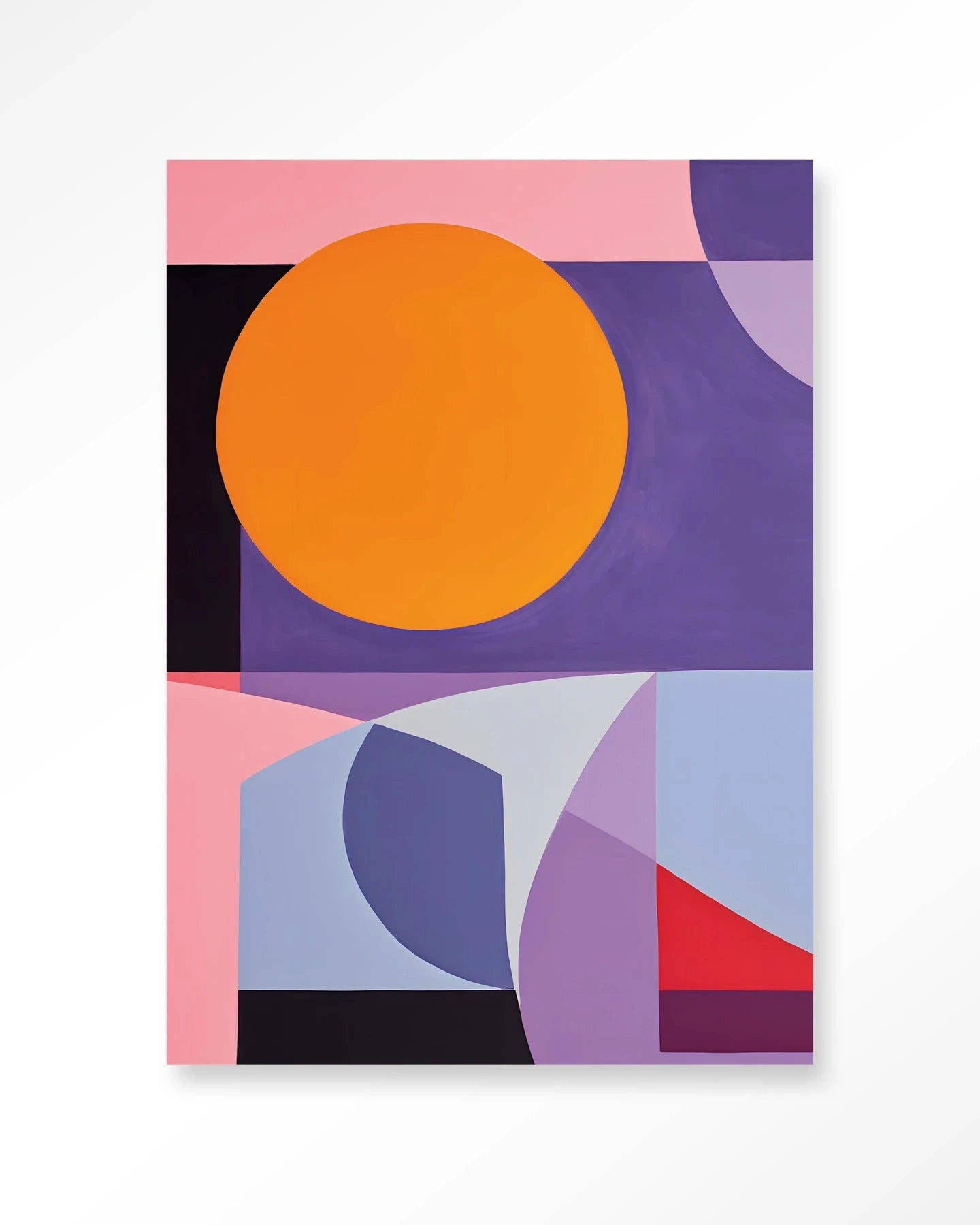 Moderne kunstwanddecoratie van Urban Cotton met een abstract artprint en glaswerk, geschikt als wandkleed of muurdecoratie.