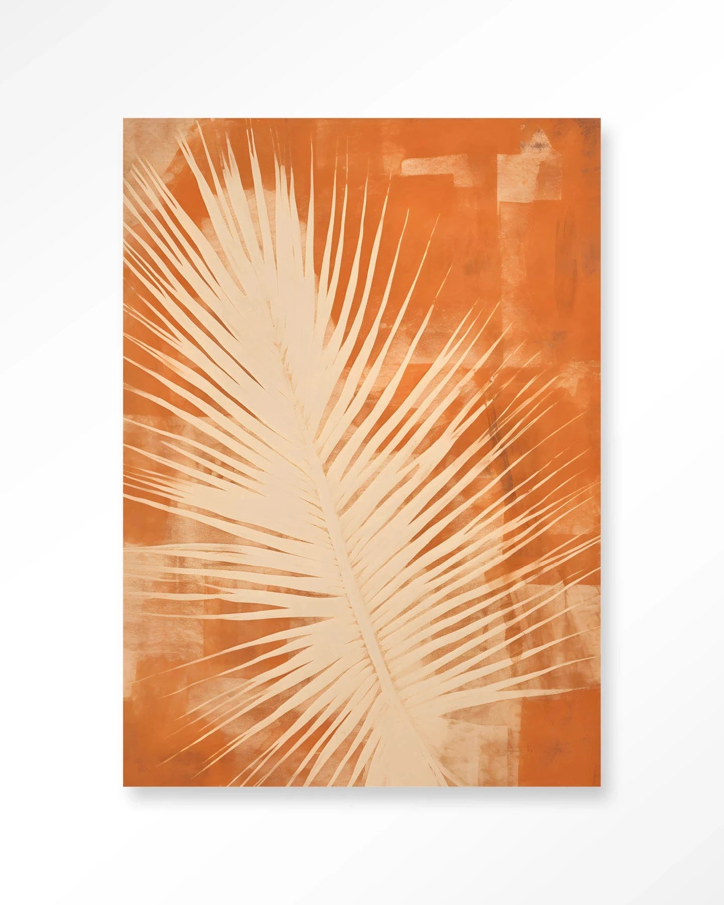 Rusty Leaf kunstwanddecoratie door Urban Cotton, modern artprint met glazen kunstwerk en wandkleed met bladmotief.
