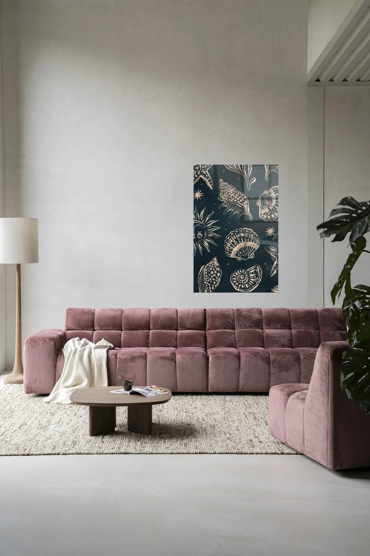 Seashells Midnight - Moderne Wanddecoratie | Artprint, Glass Art & Wandkleed by Urban Cotton