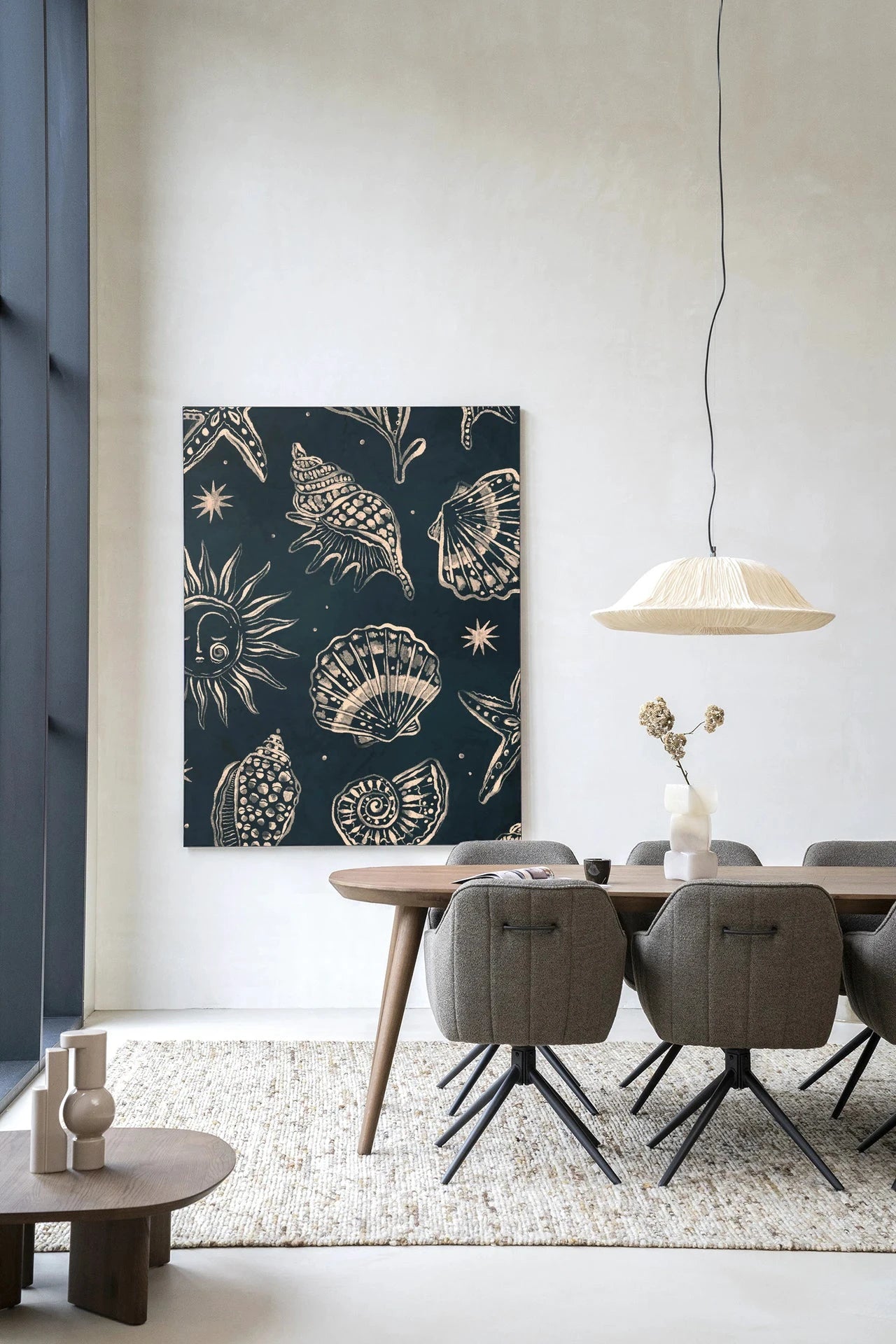 Seashells Midnight - Moderne Wanddecoratie | Artprint, Glass Art & Wandkleed by Urban Cotton