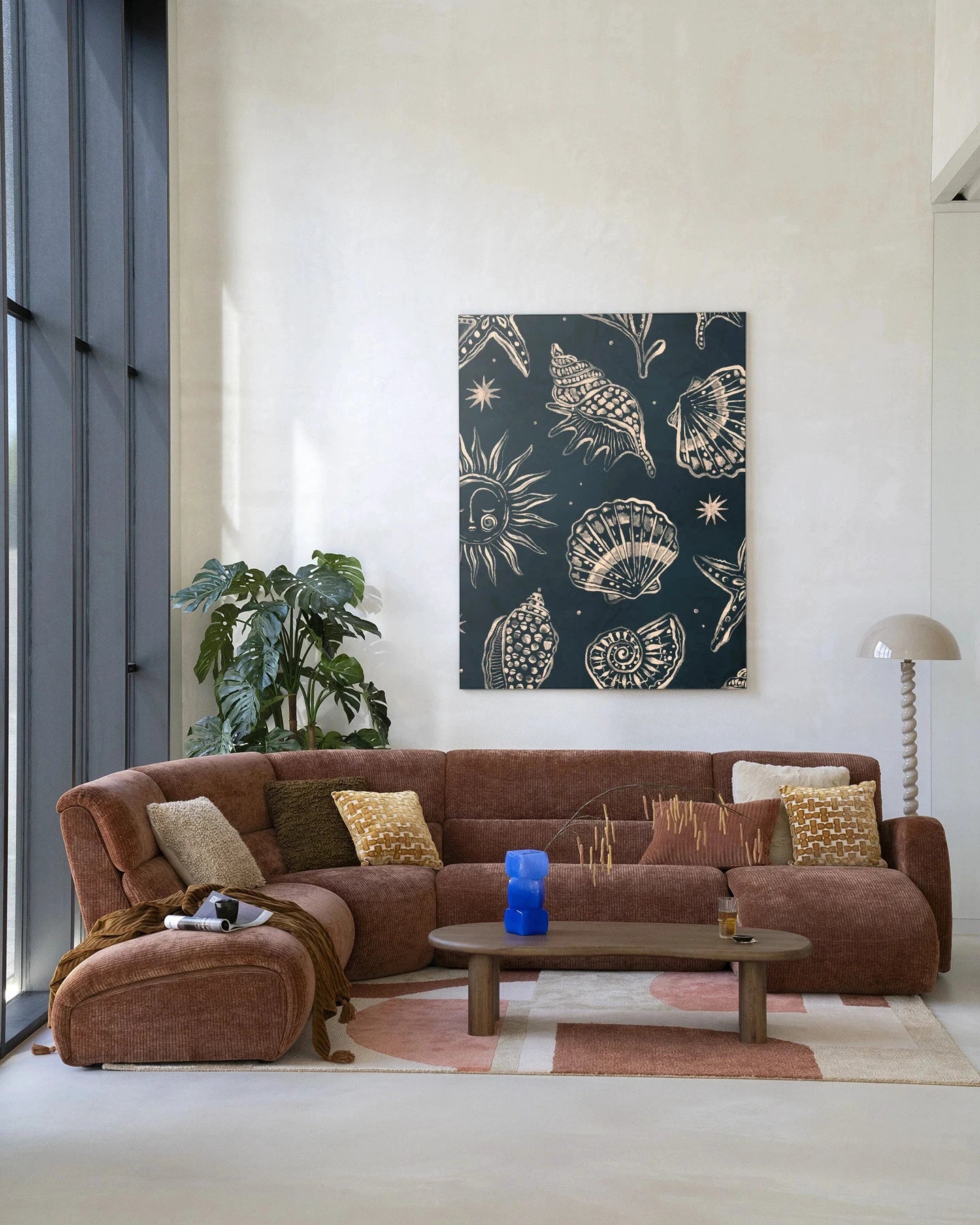 Seashells Midnight - Moderne Wanddecoratie | Artprint, Glass Art & Wandkleed by Urban Cotton