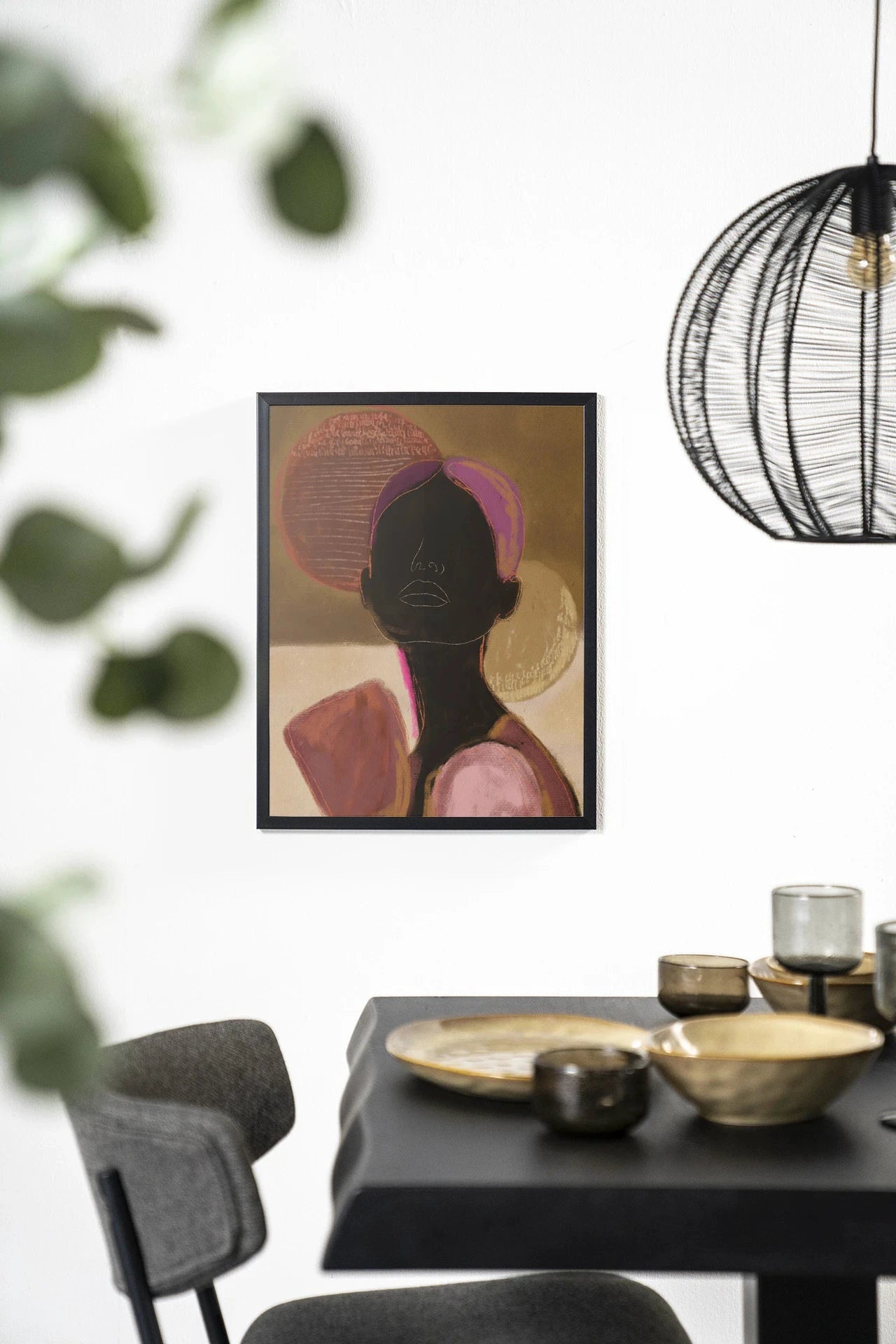 Silhouette Lady 2 - Moderne Wanddecoratie | Artprint, Glass Art & Wandkleed by Urban Cotton