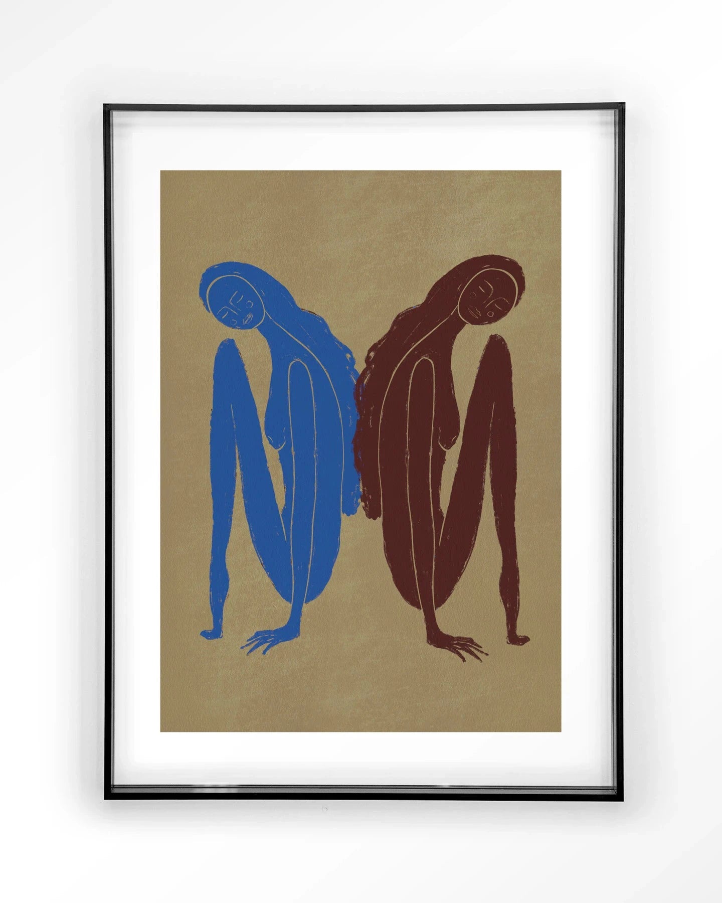 Moderne wanddecoratie van Urban Cotton, artprint met glas en zwart acryl frame, kleurrijk abstract kunstwerk voor aan de muur.