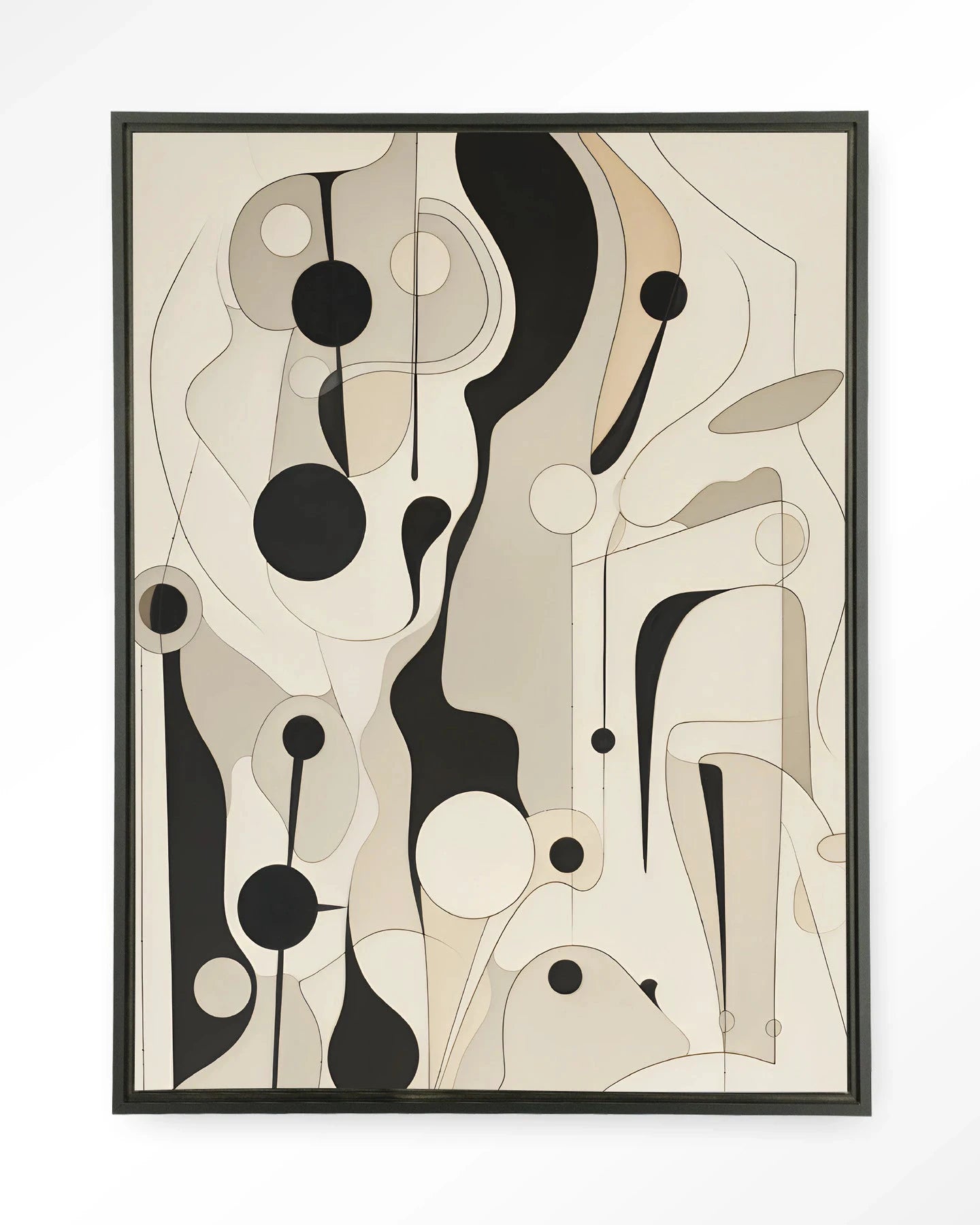 Moderne wanddecoratie van Urban Cotton met een Toulouse kunstprint, glas kunst en wandkleed in zwart, voor een stijlvolle muurversiering.