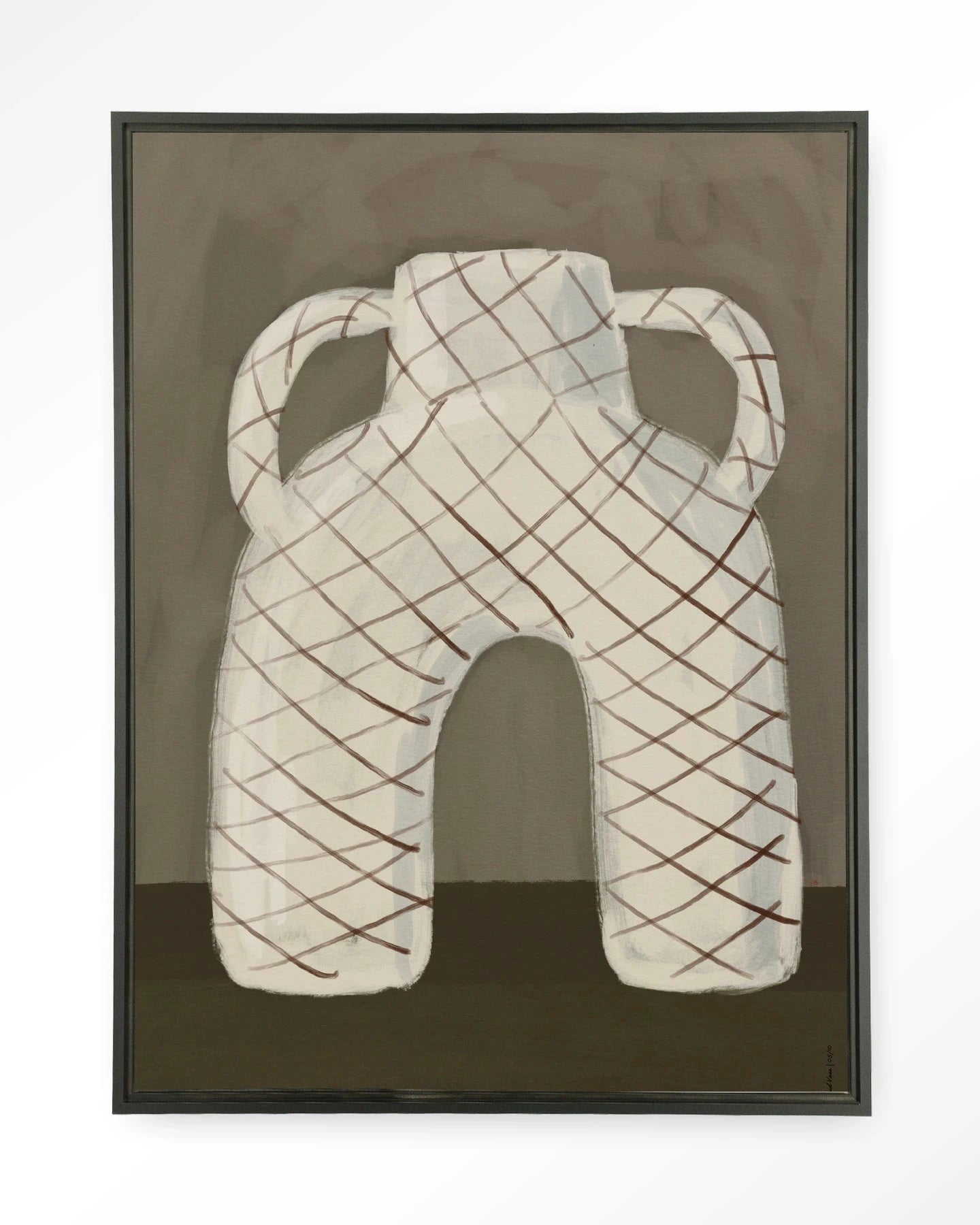 Moderne wanddecoratie met kunstprint van de Vivid Vase 05 door Urban Cotton, inclusief glas art en wandkleed in zwart frame