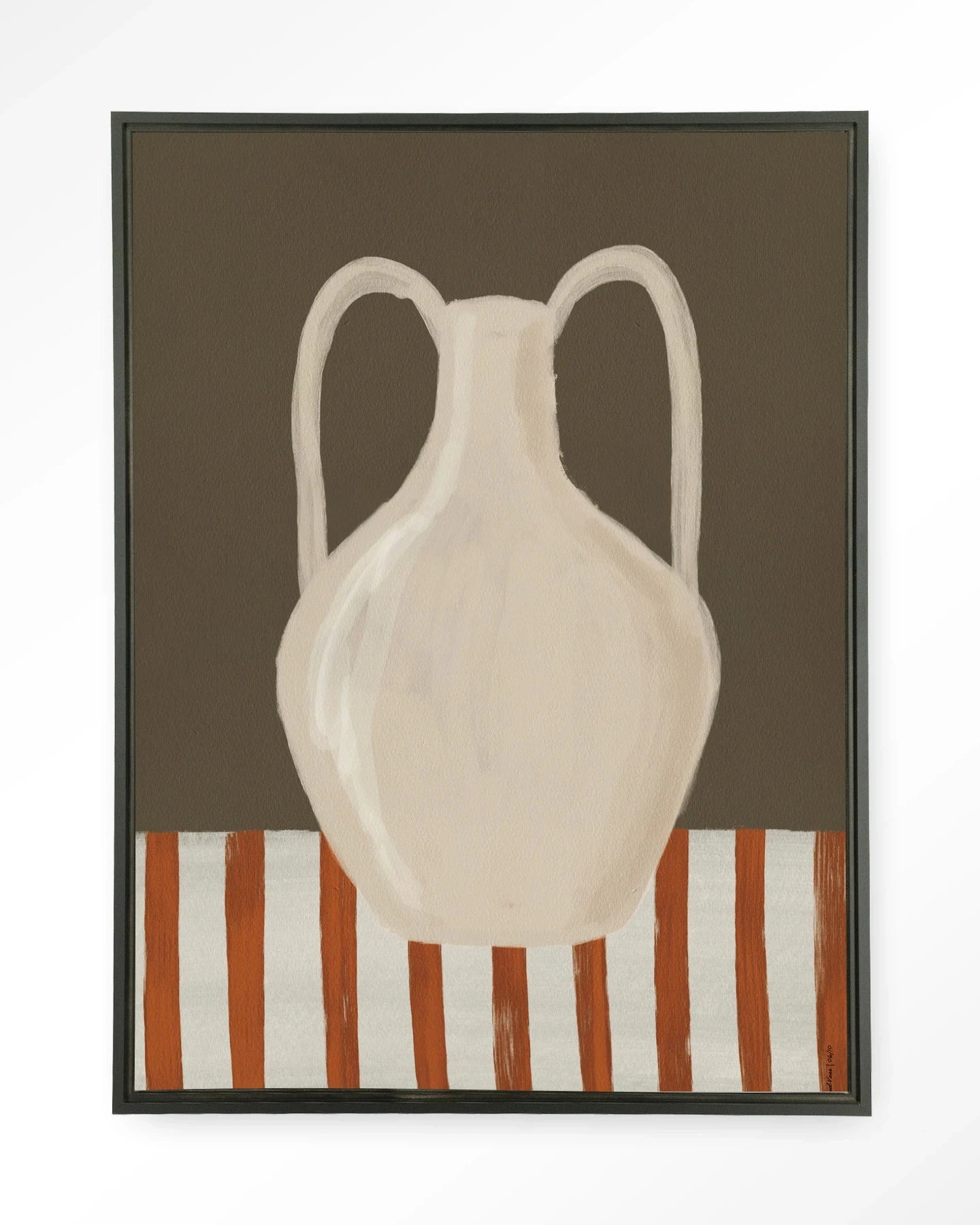 Moderne wanddecoratie van Urban Cotton, Vivid Vase 06 kunstprint met glazen art en wandkleed in een zwart frame.