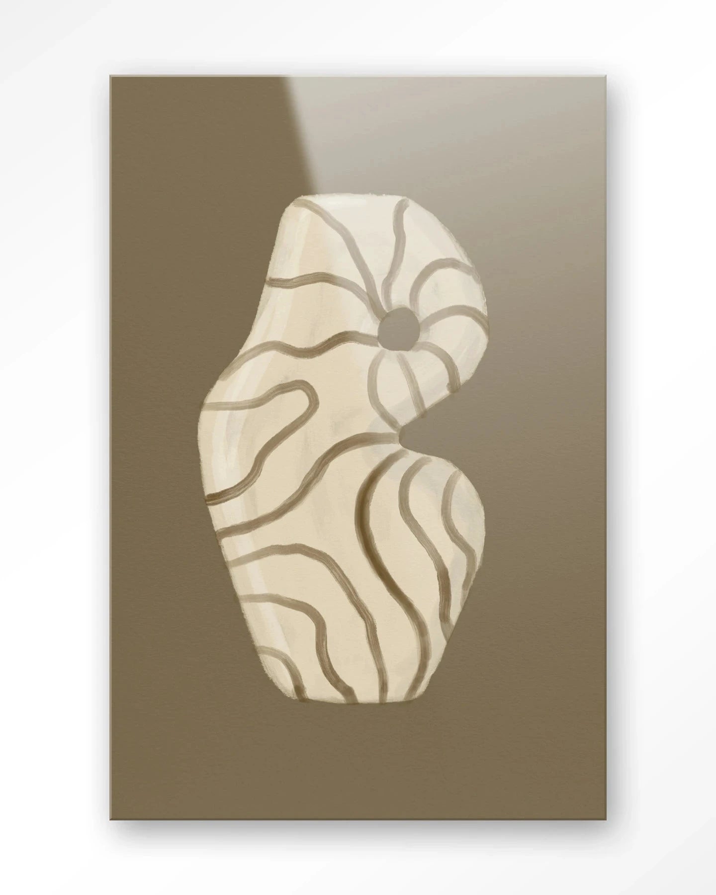 Moderne kunstprint van de Vivid Vase 09 door Urban Cotton, glasart en wandkleed als wanddecoratie op muur