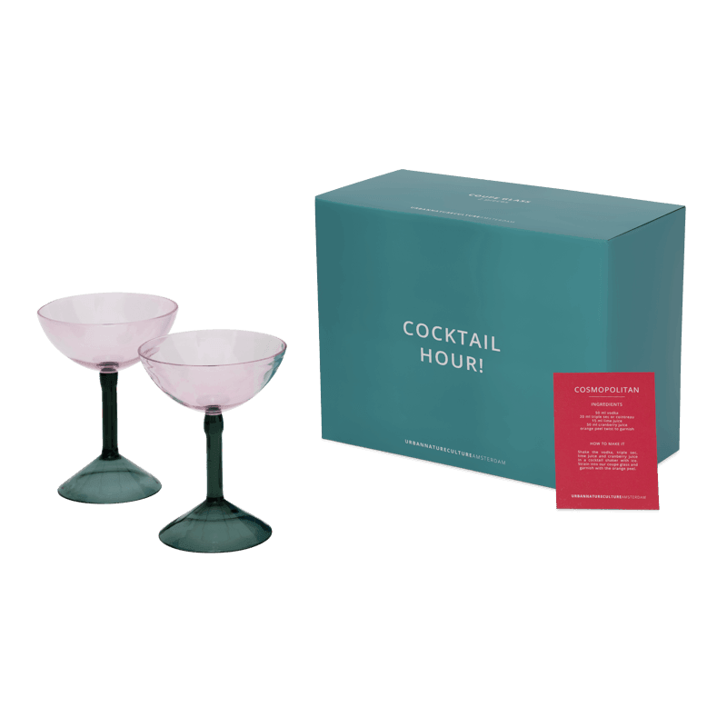 Cocktailglas in coupevorm, set van 2, in cadeauverpakking by Urban Nature Culture