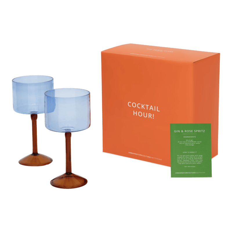 Gin-tonic cocktailglas, set van 2, in cadeauverpakking by Urban Nature Culture