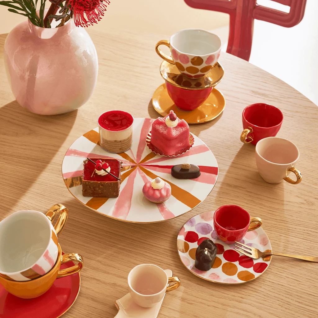 Good Morning bord Ø17 cm - Framboos (set van 4) by Urban Nature Culture