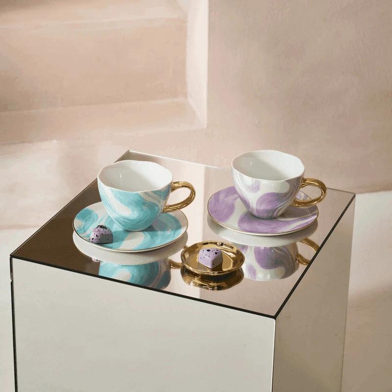 Good Morning bord Ø17 cm - Smaragd Violet (set van 4) by Urban Nature Culture