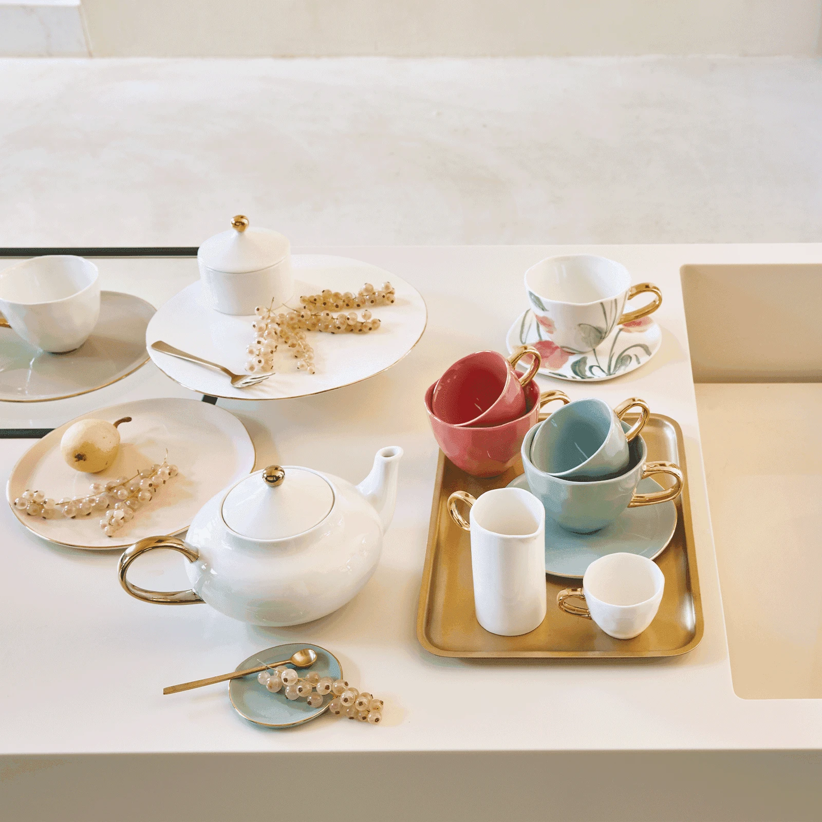 Good Morning bord Ø17 cm - Wit (set van 4) by Urban Nature Culture