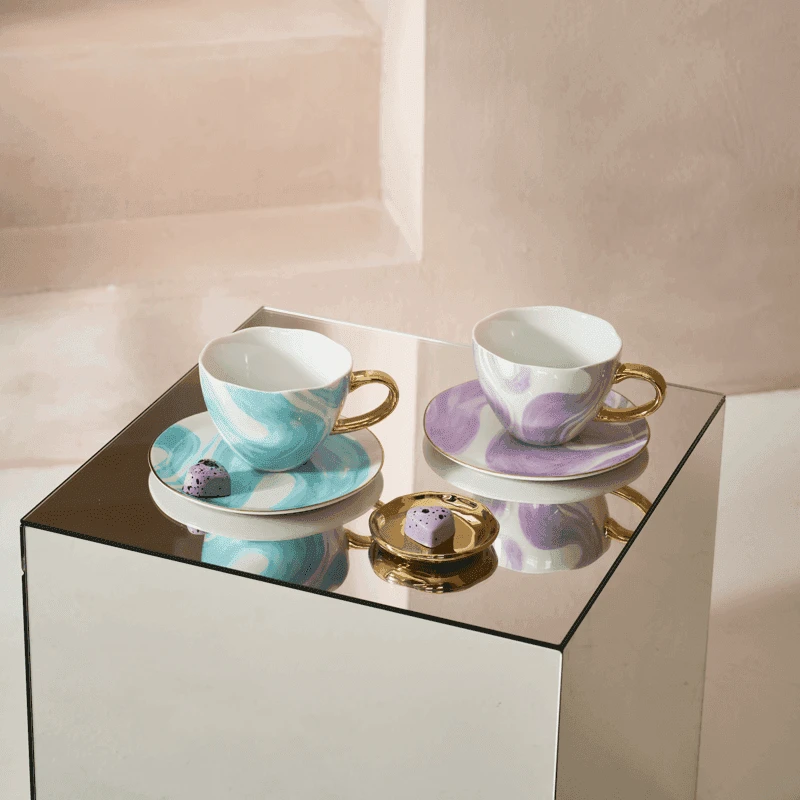 Good Morning bord Ø9 cm - Goud (set van 4) by Urban Nature Culture