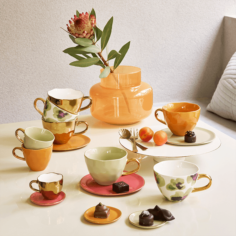 Good Morning bord Ø9 cm - Lichtgroen (set van 4) by Urban Nature Culture