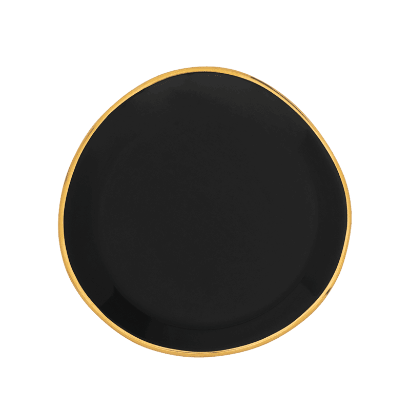 Good Morning bord Ø9 cm - Zwart (set van 4) by Urban Nature Culture