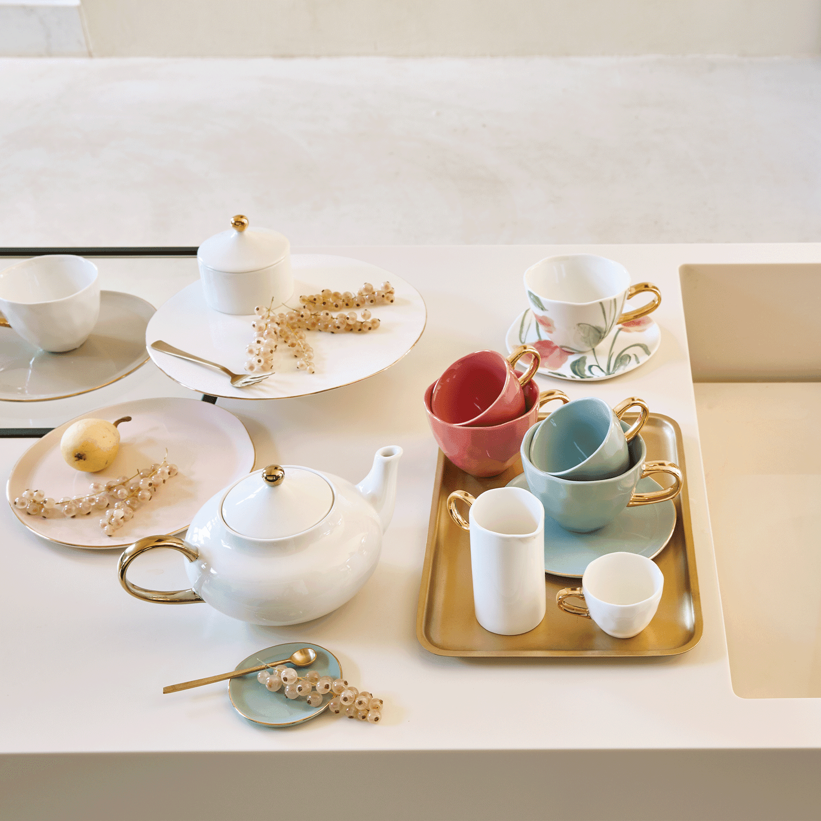 Good Morning kop Cappuccino / Thee Ø11 cm - Brandied Apricot (set van 4) - depauwwonen