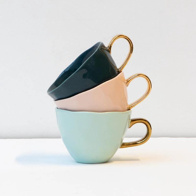 Good Morning kop Cappuccino / Thee Ø11 cm - Celadon (set van 4) by Urban Nature Culture